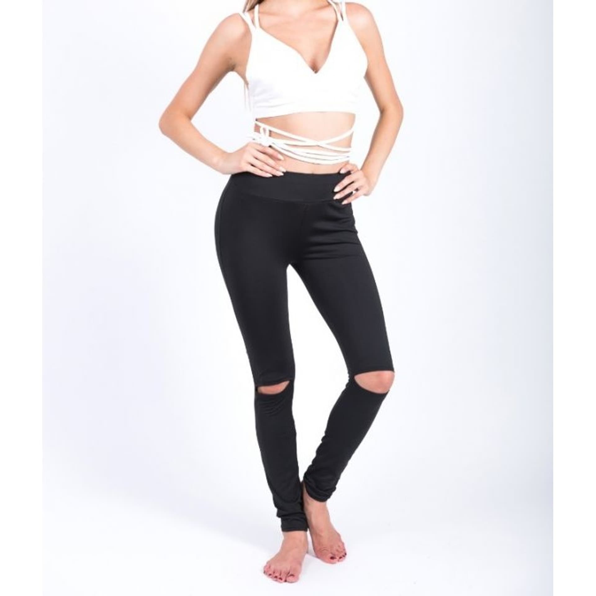 

Sportowe Legginsy Fitness Trening Czarne S LEG19S