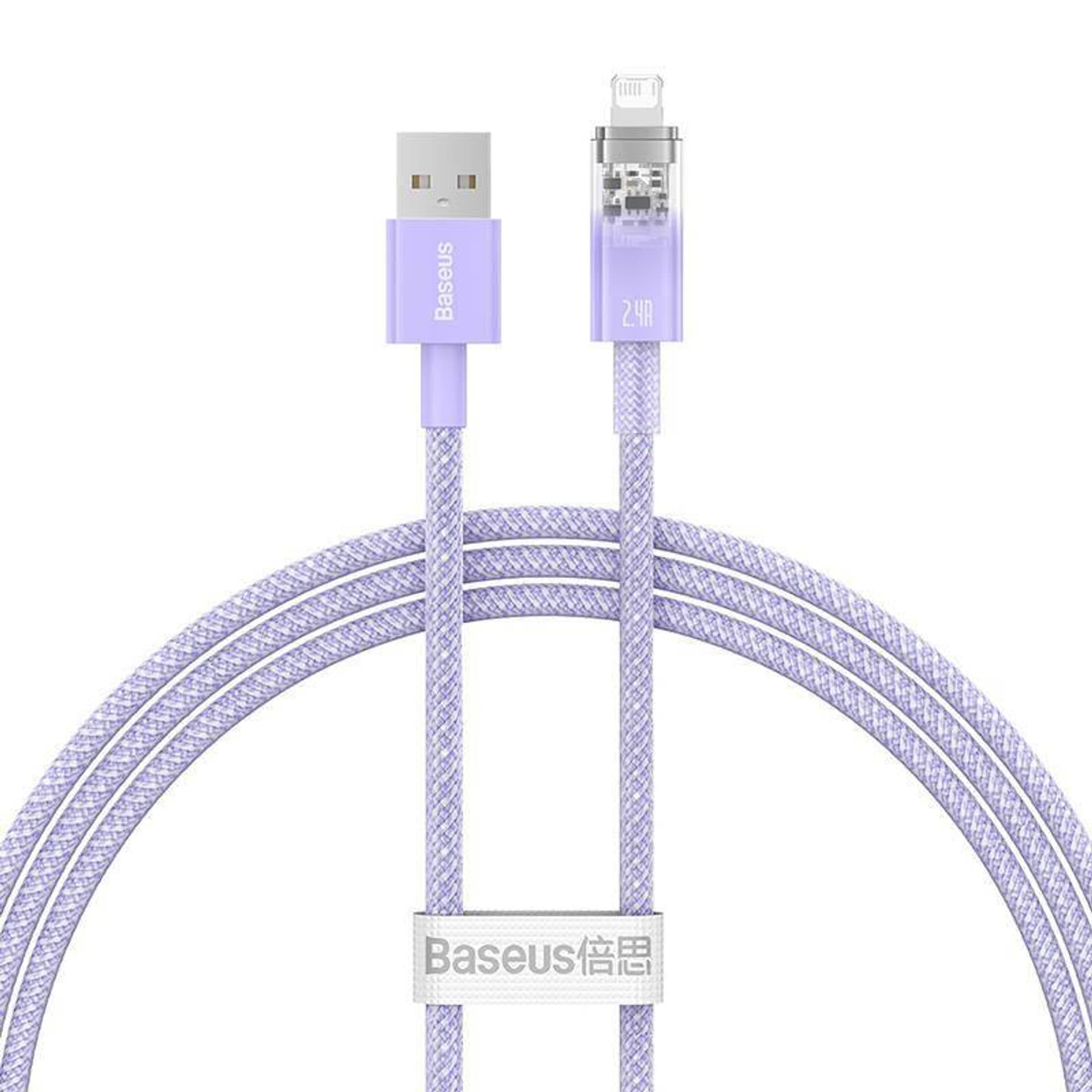 

Kabel szybko ładujący Baseus USB-A do Lightning Explorer Series 1m, 2.4A (fioletowy)