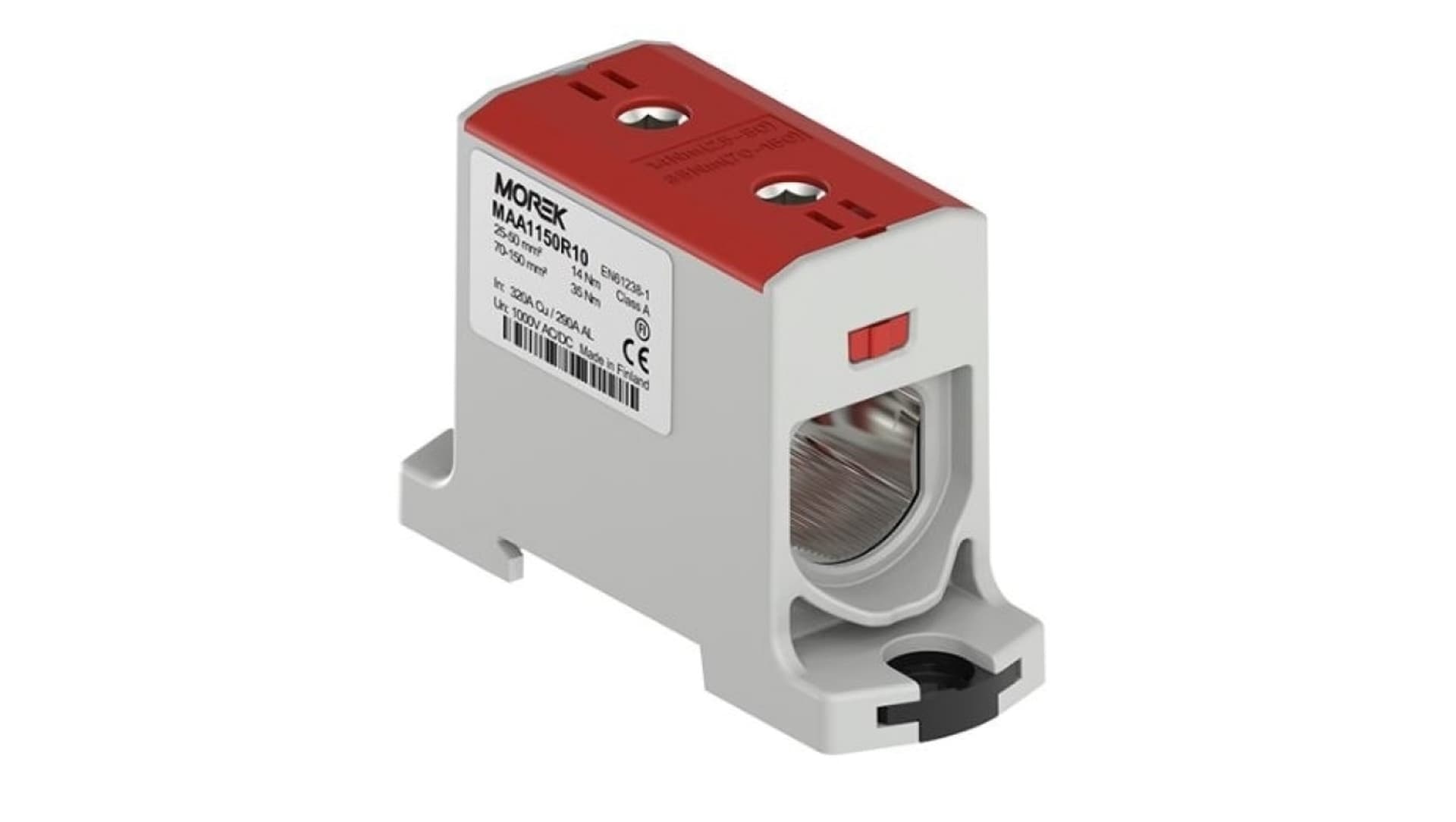 

Złączka OTL150 kolor czerwony 1xAL/CU 25-150mm2 1000V Zacisk uniwersalny MAA1150R10