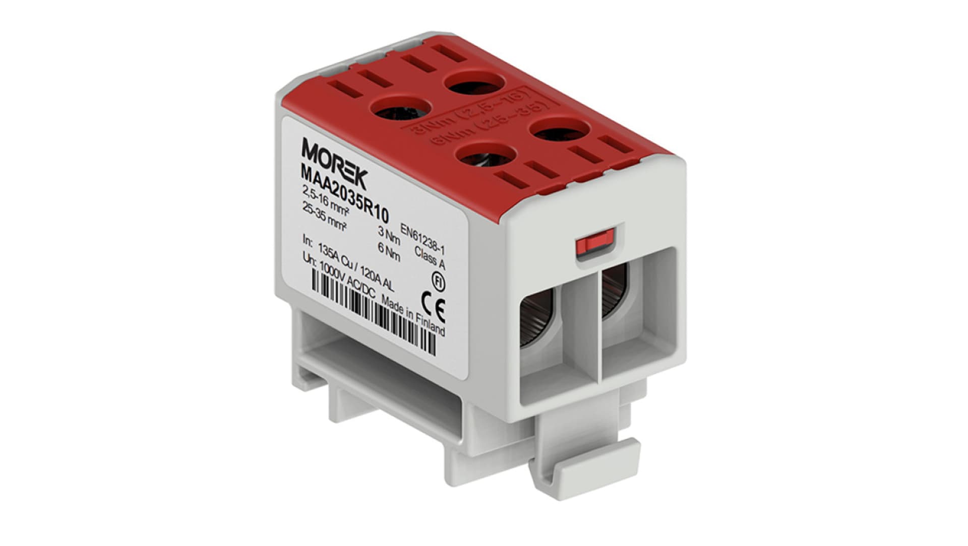 

Złączka OTL35-2 kolor czerwony 2xAl/Cu 2,5-35mm2 1000V Zacisk uniwersalny MAA2035R10