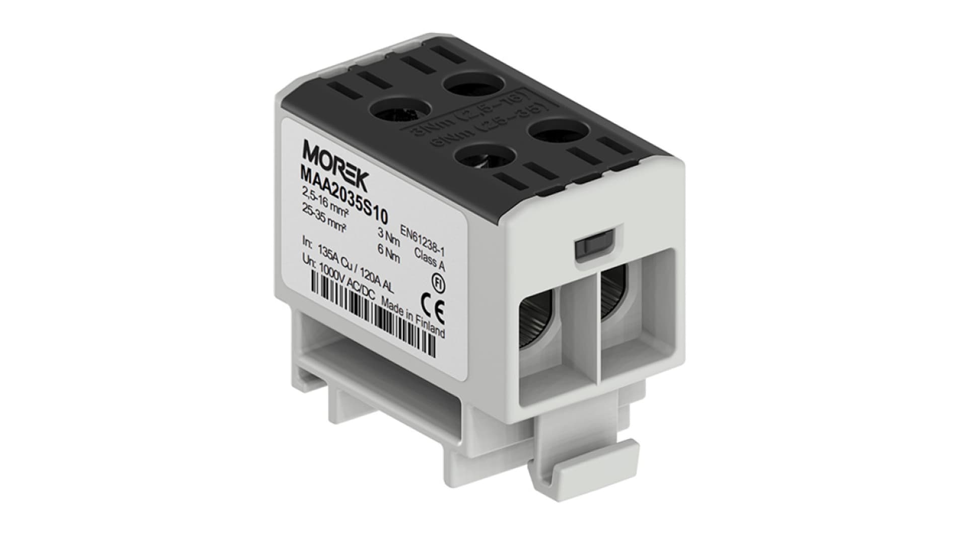 

Złączka OTL35-2 kolor czarny 2xAl/Cu 2,5-35mm2 1000V Zacisk uniwersalny MAA2035S10