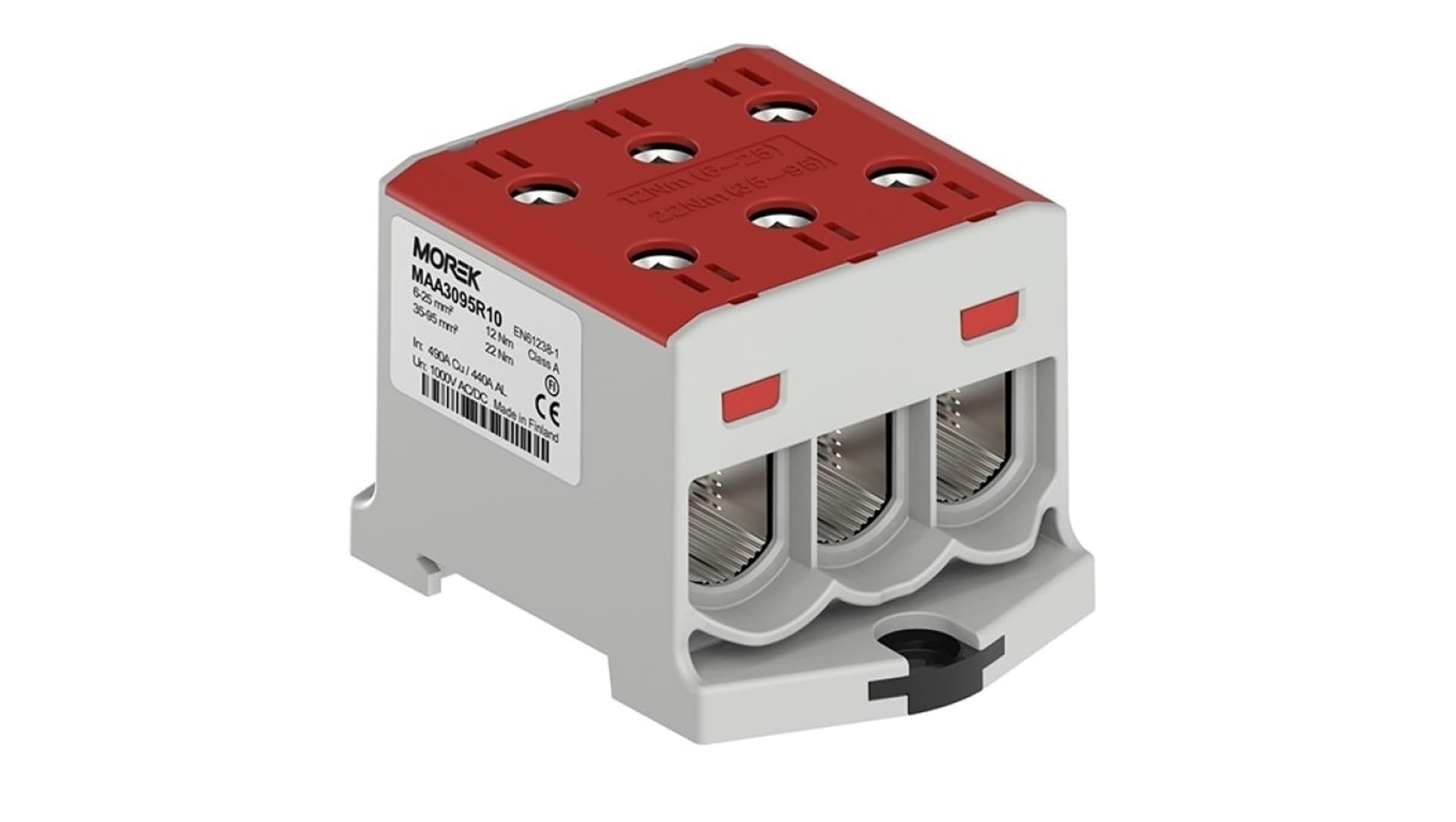 

Złączka OTL95-3 kolor czerwony 3xAl/Cu 6-95mm2 1000V Zacisk uniwersalny MAA3095R10