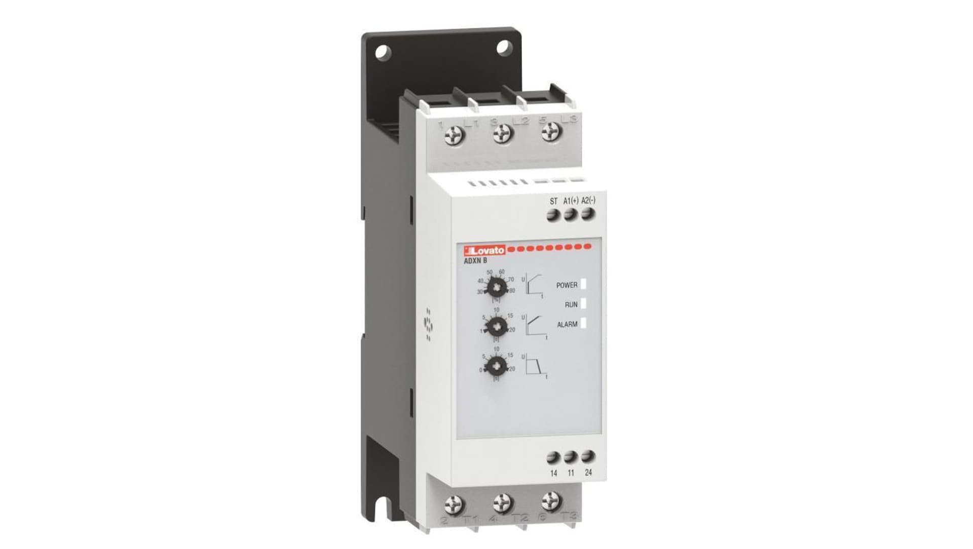 

Softstart 15kW przy 400VAC 30A wbudowany bypass zasilanie pomocnicze 100...240VAC ADXNB030