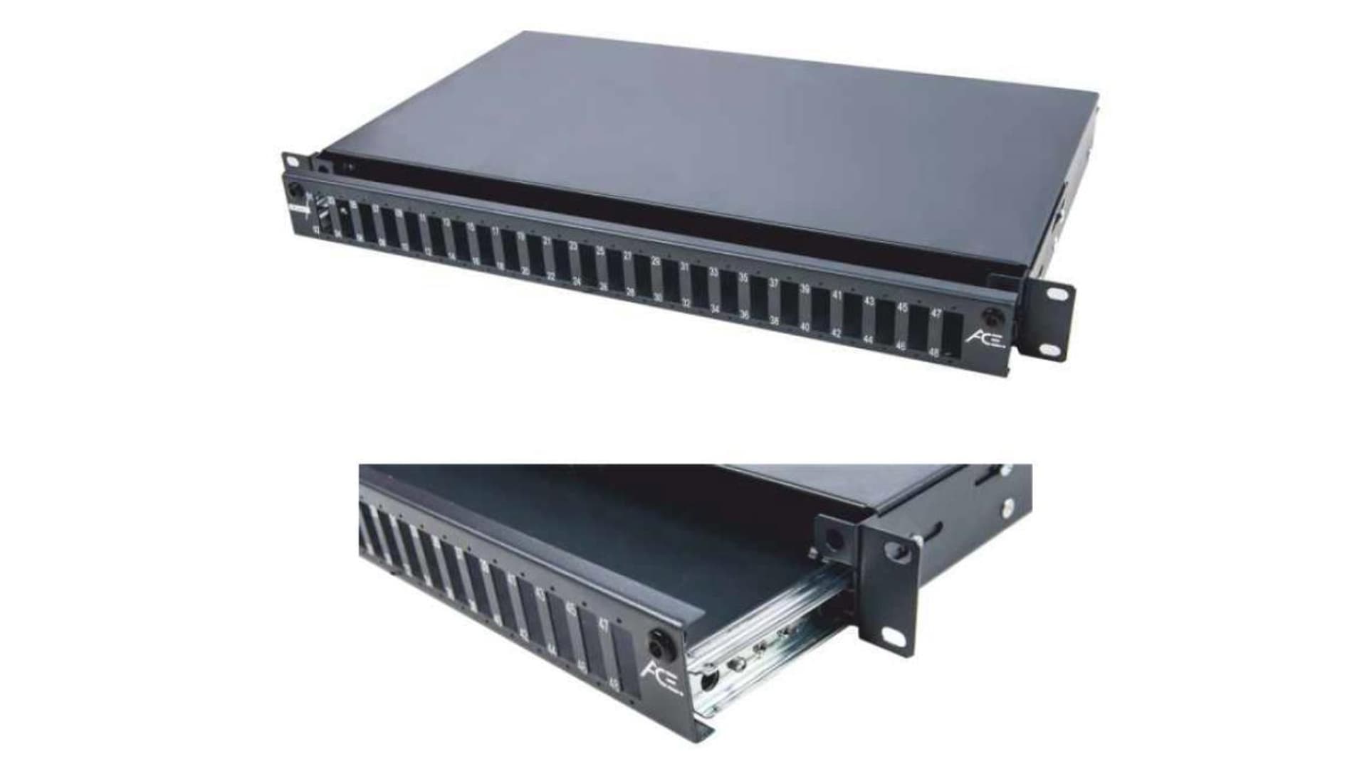 

Panel 19 1U 24xSC duplex z prowadnicą pusty P1-T240000-E-LV