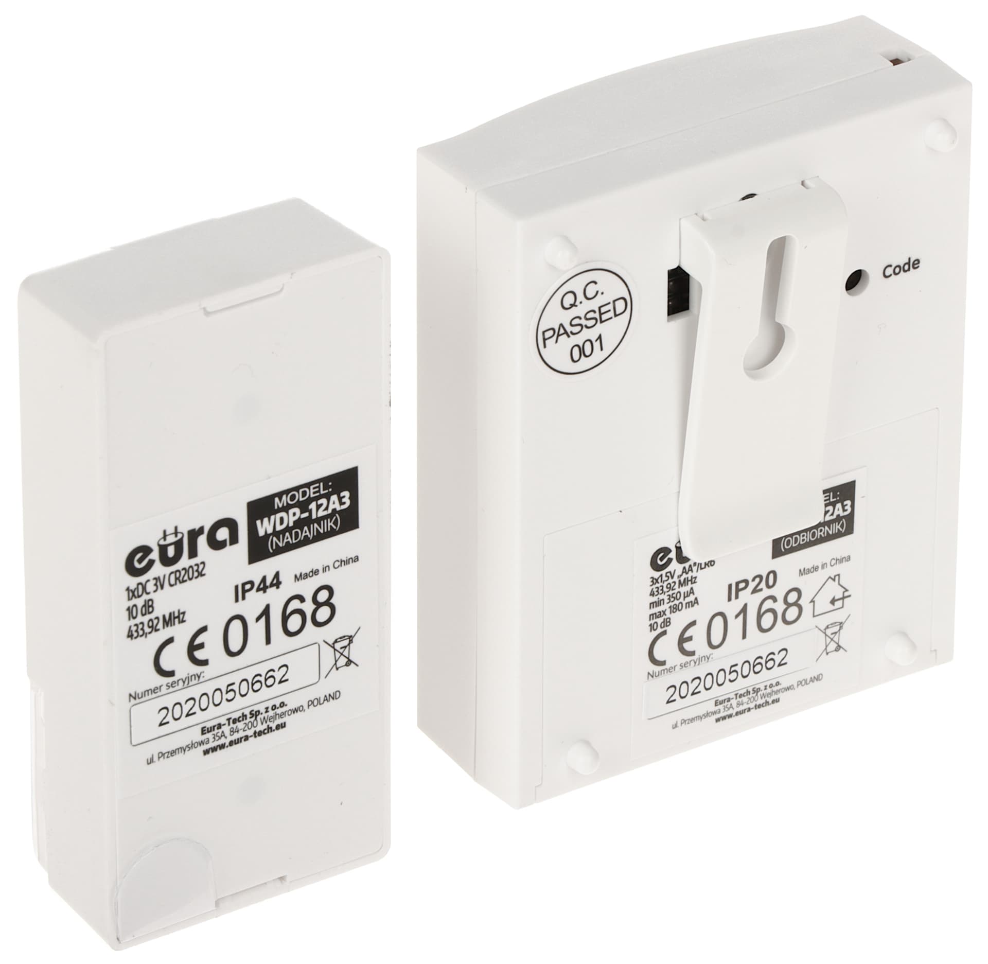 

DZWONEK BEZPRZEWODOWY WDP-12A3 EURA
