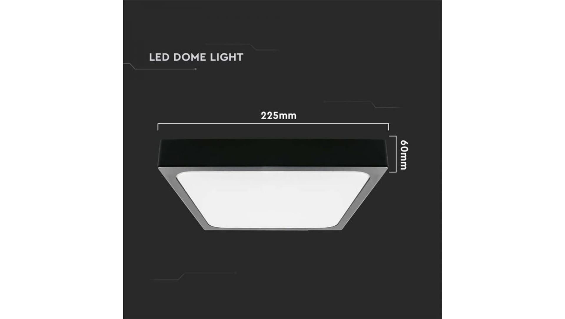 

Plafoniera LED 18W 1800lm 4000K IP44 Kwadrat Mleczny Czarna Ramka z mikrofalowym czujnikiem ruchu 7672