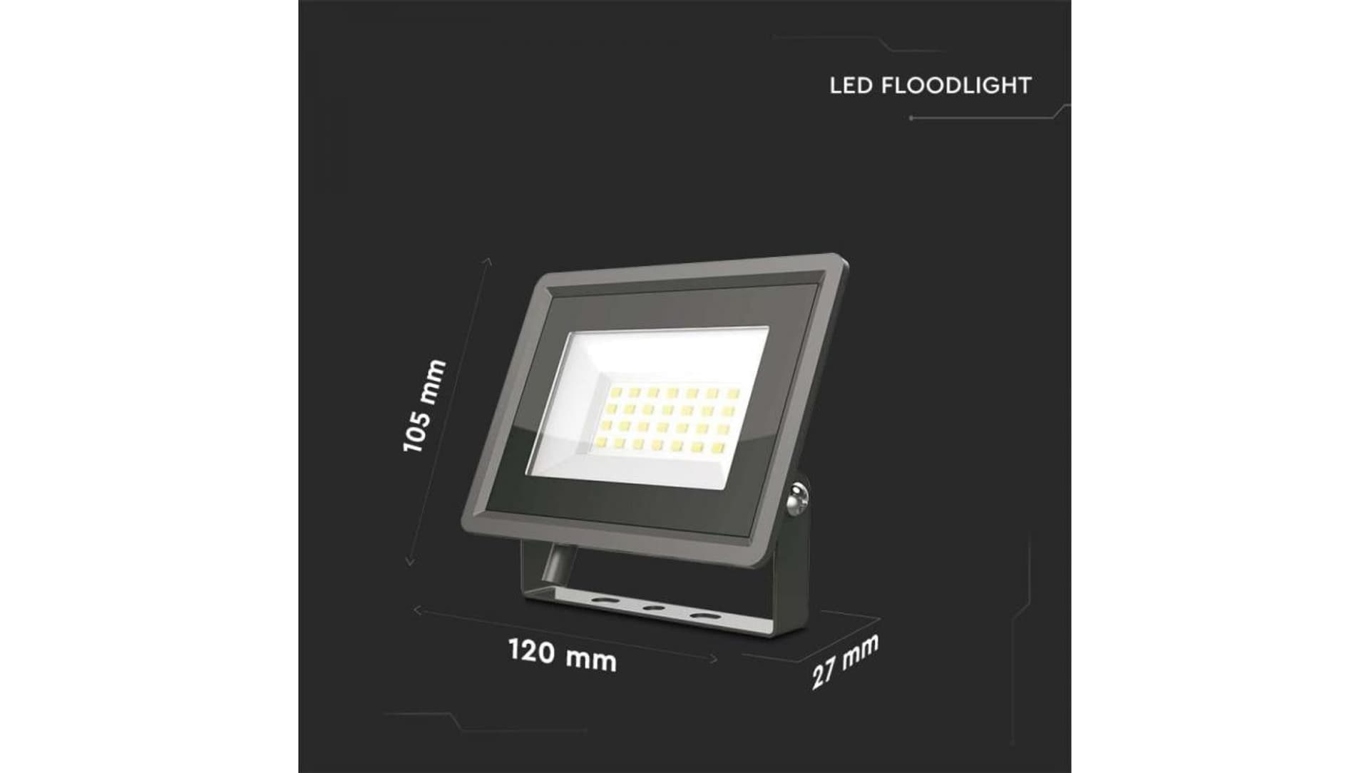 

Projektor LED 20W 1650lm 6400K Seria F-Class IP65 Czarny 6739