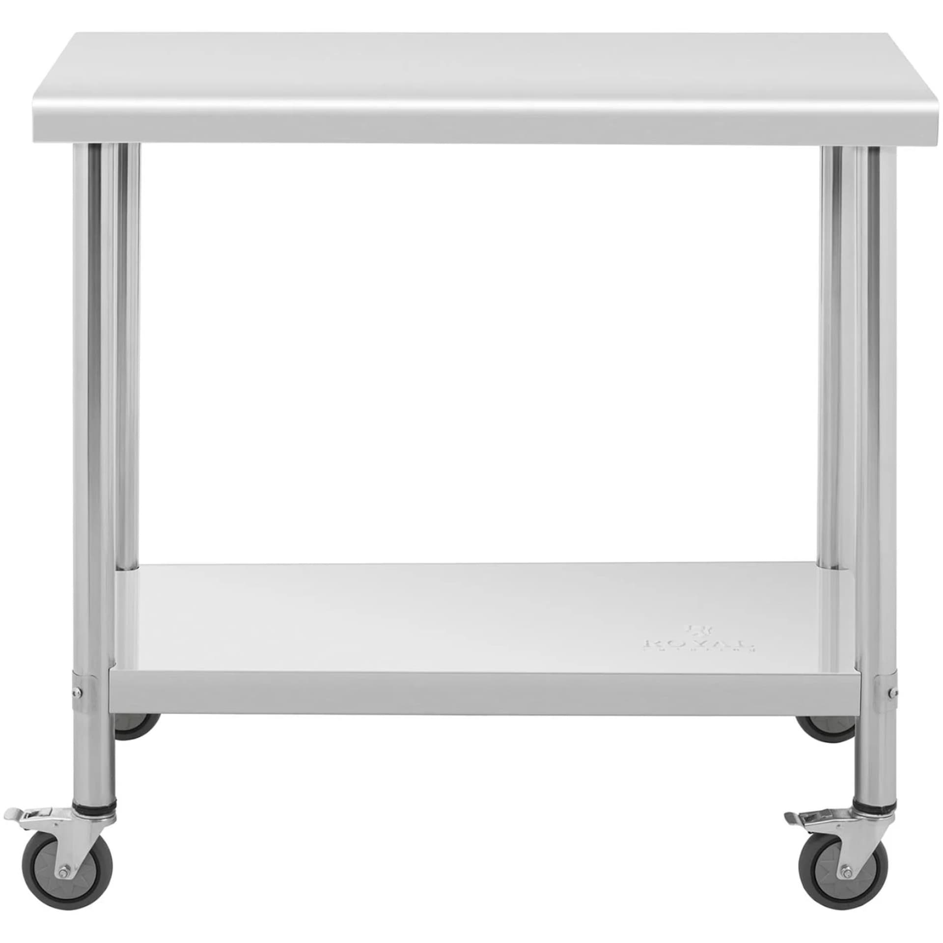 

Stół metalowy gastronomiczny na kółkach z półką STAL 70 x 100 cm