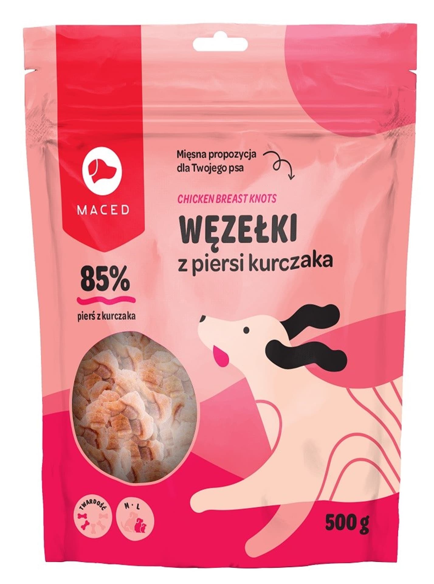 

MACED Przysmak dla psa - miękki węzeł z kurczakiem 6cm 500g