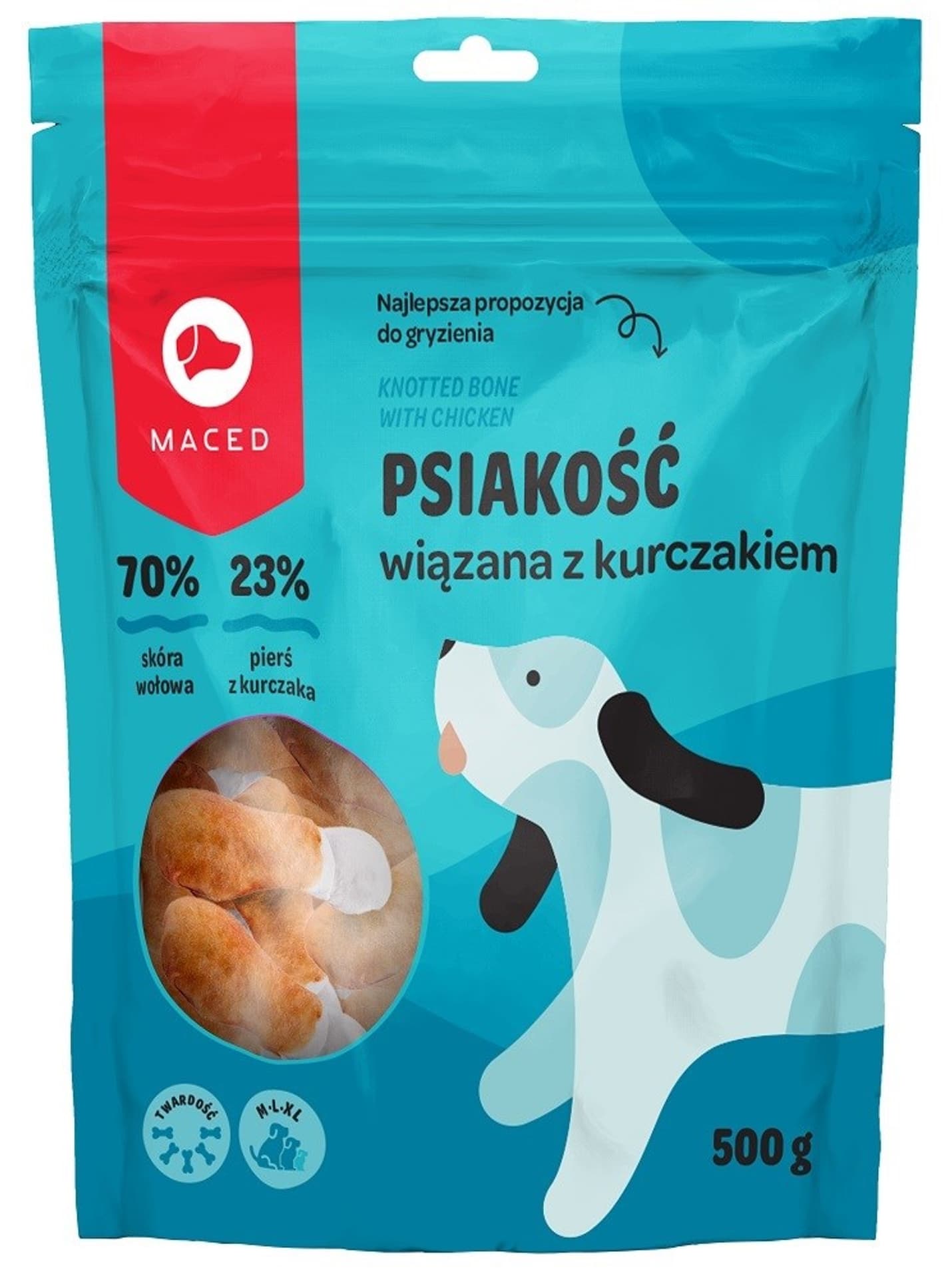 

MACED SM Kość wiązana biała z kurczakiem Udko 500g