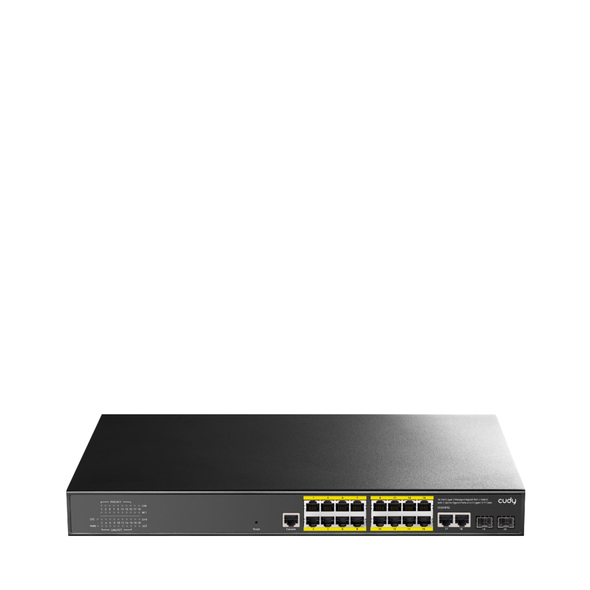 

SWITCH PoE+ GS2018PS2 200W 2xSFP 16+2 Gigabit L2