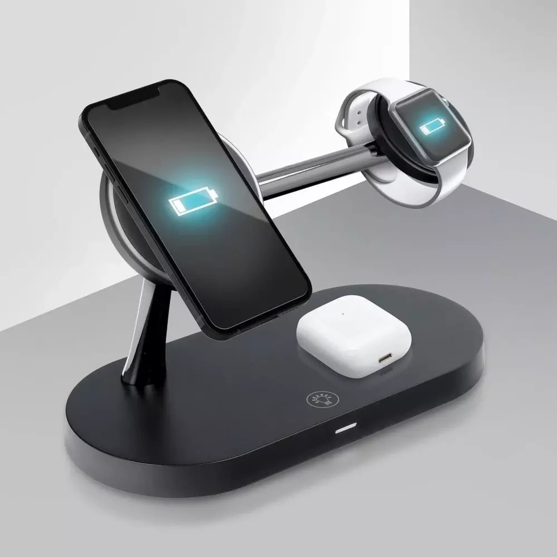 

Ładowarka indukcyjna Qi 5w1 15W X452 do MagSafe z lampką nocną na telefon/ smartwatch/ słuchawki