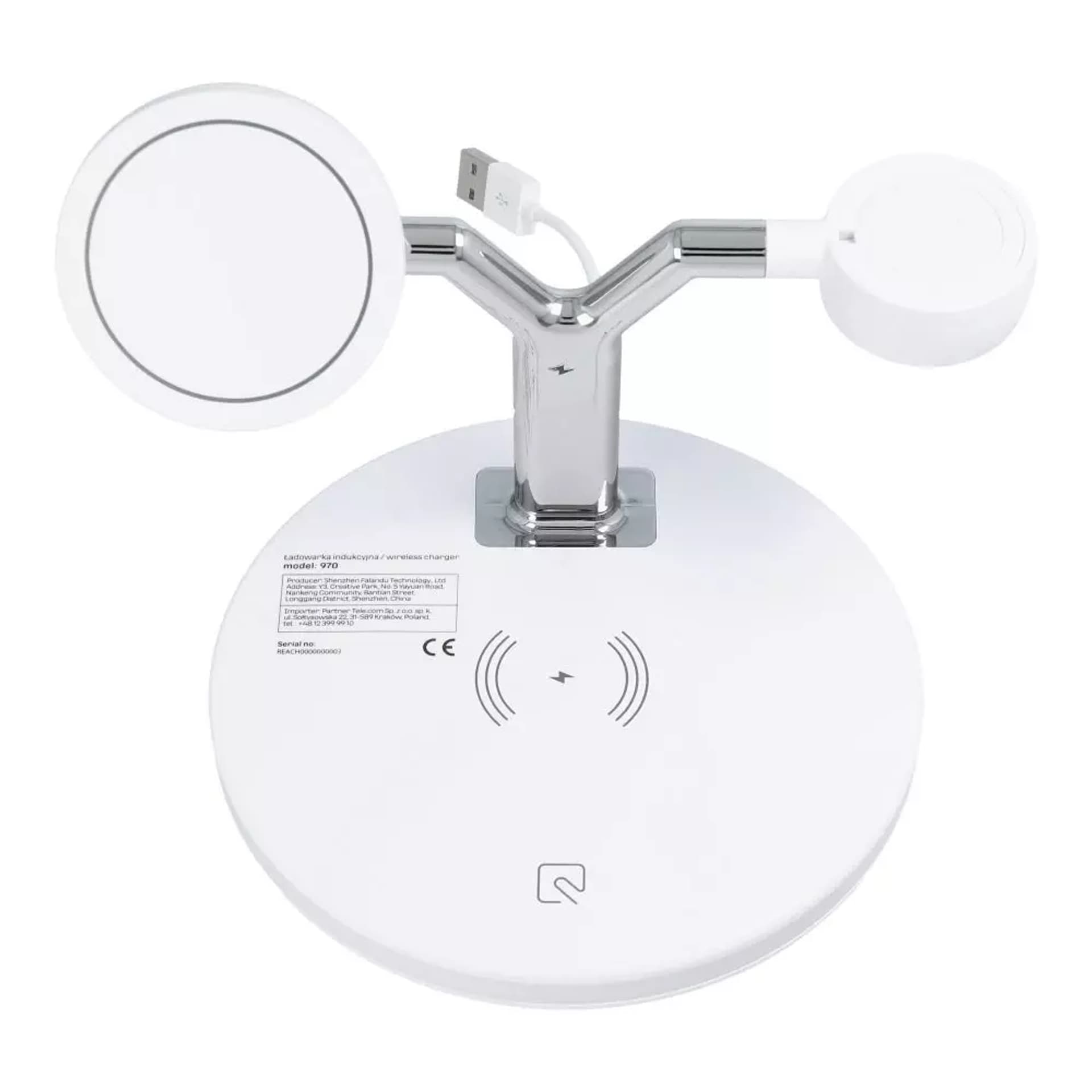 

Ładowarka indukcyjna Qi 3w1 z podświetleniem LED 25W X970 do MagSafe