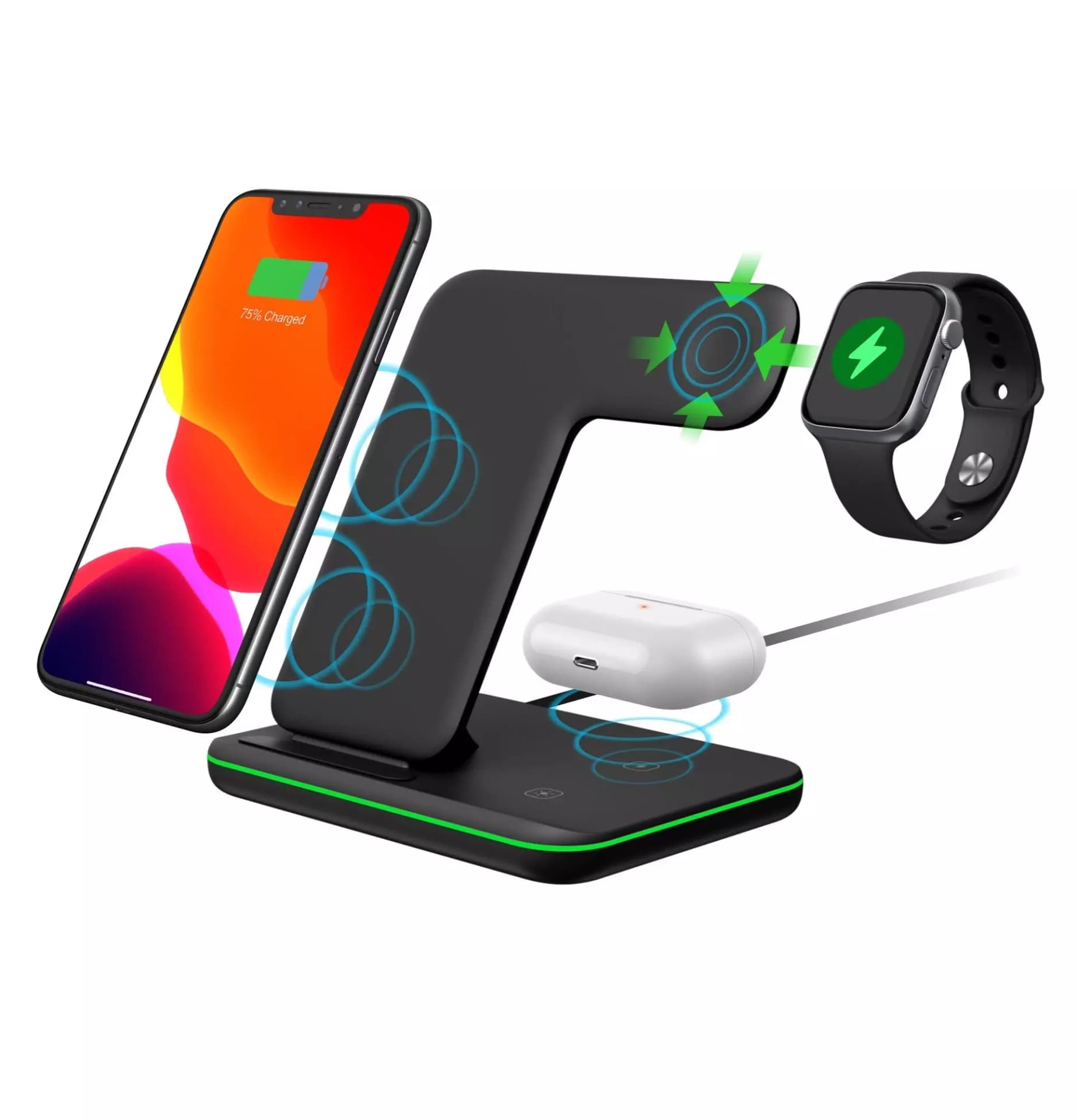 

Ładowarka indukcyjna Qi LED 3w1 15W GY-Z5A na telefon/ smartwatch/ słuchawki