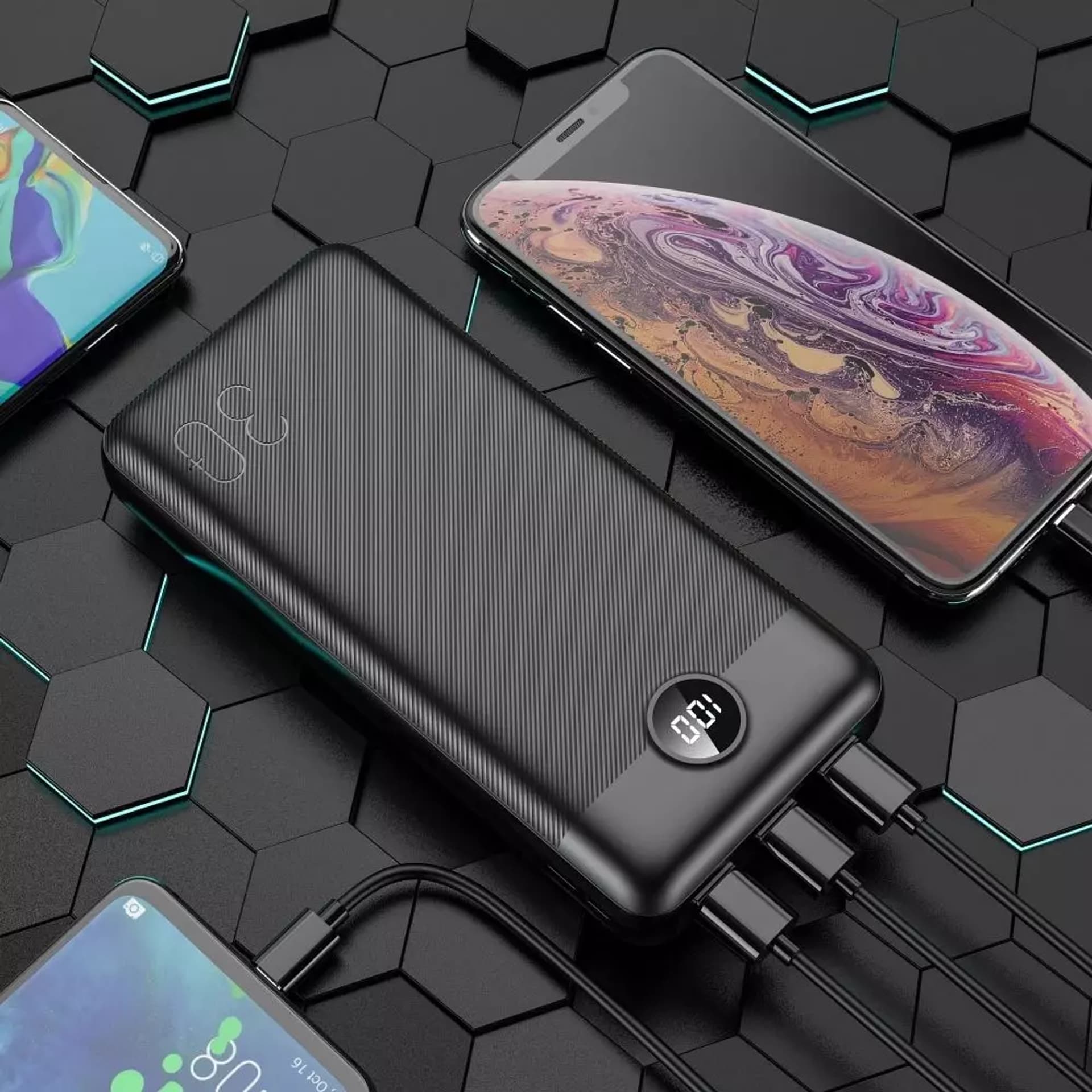 

Powerbank Bateria zewnętrzna VEGER L30 - 30 000mAh LCD Quick Charge PD 20W czarny (W3008PD)