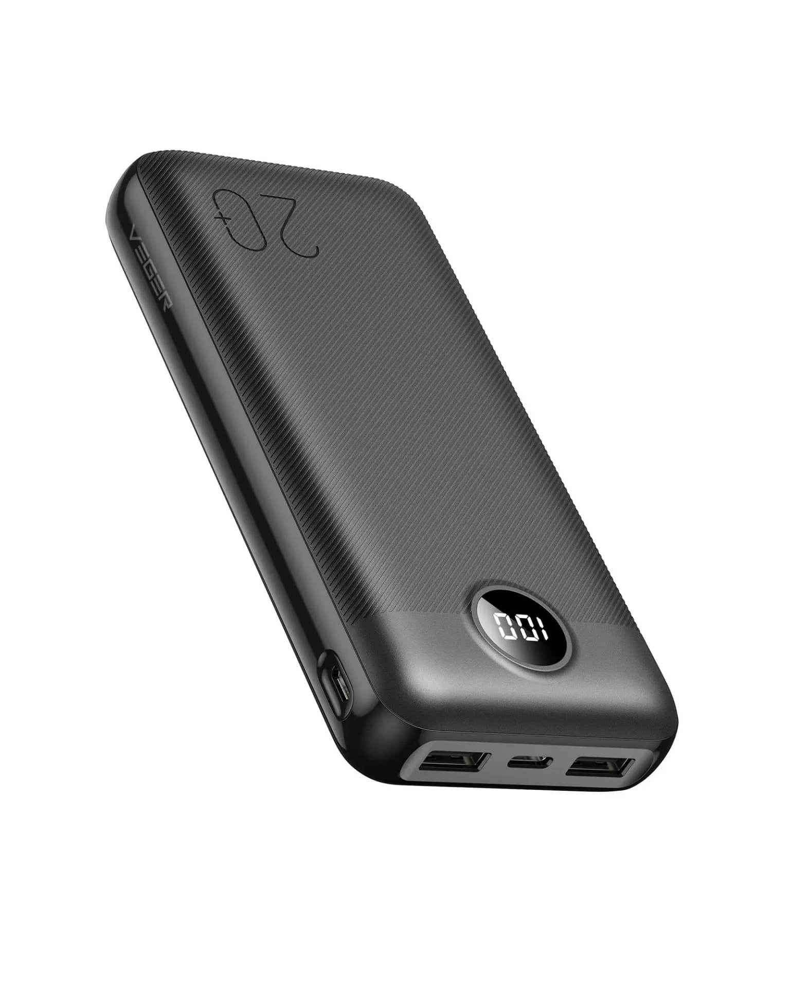 

Powerbank Bateria zewnętrzna VEGER L20S - 20 000mAh LCD Quick Charge PD 20W czarny (VP2039PD / W2039PD )