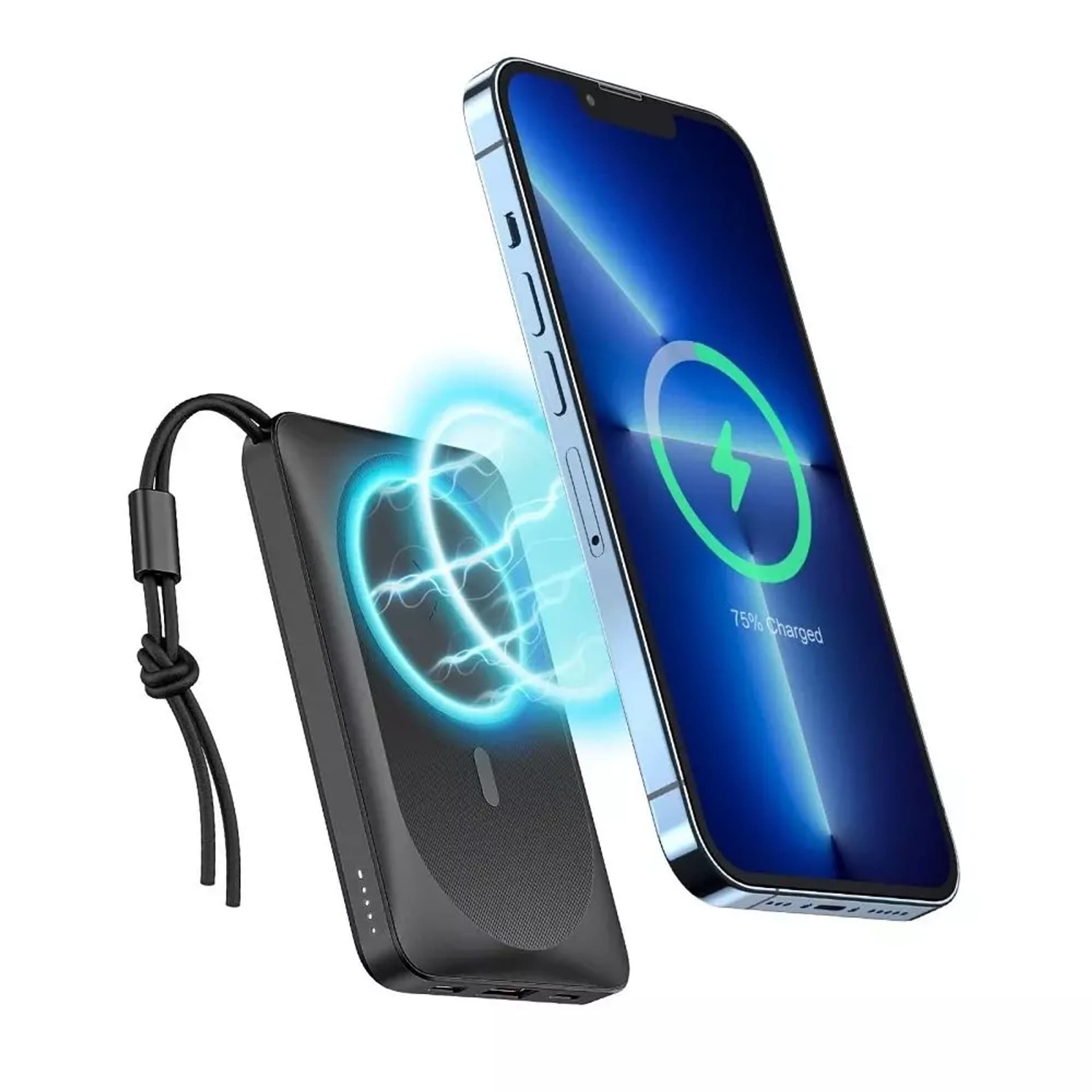 

Powerbank Bateria zewnętrzna VEGER MagOn z ładowaniem Qi do MagSafe 15W - 10 000mAh PD 22,5W biały (VP1151 / W1151)
