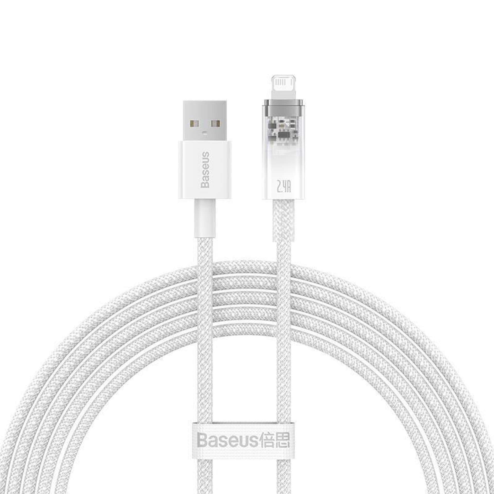 

Kabel szybko ładujący Baseus USB-A do Lightning Explorer Series 2m, 2.4A (biały)