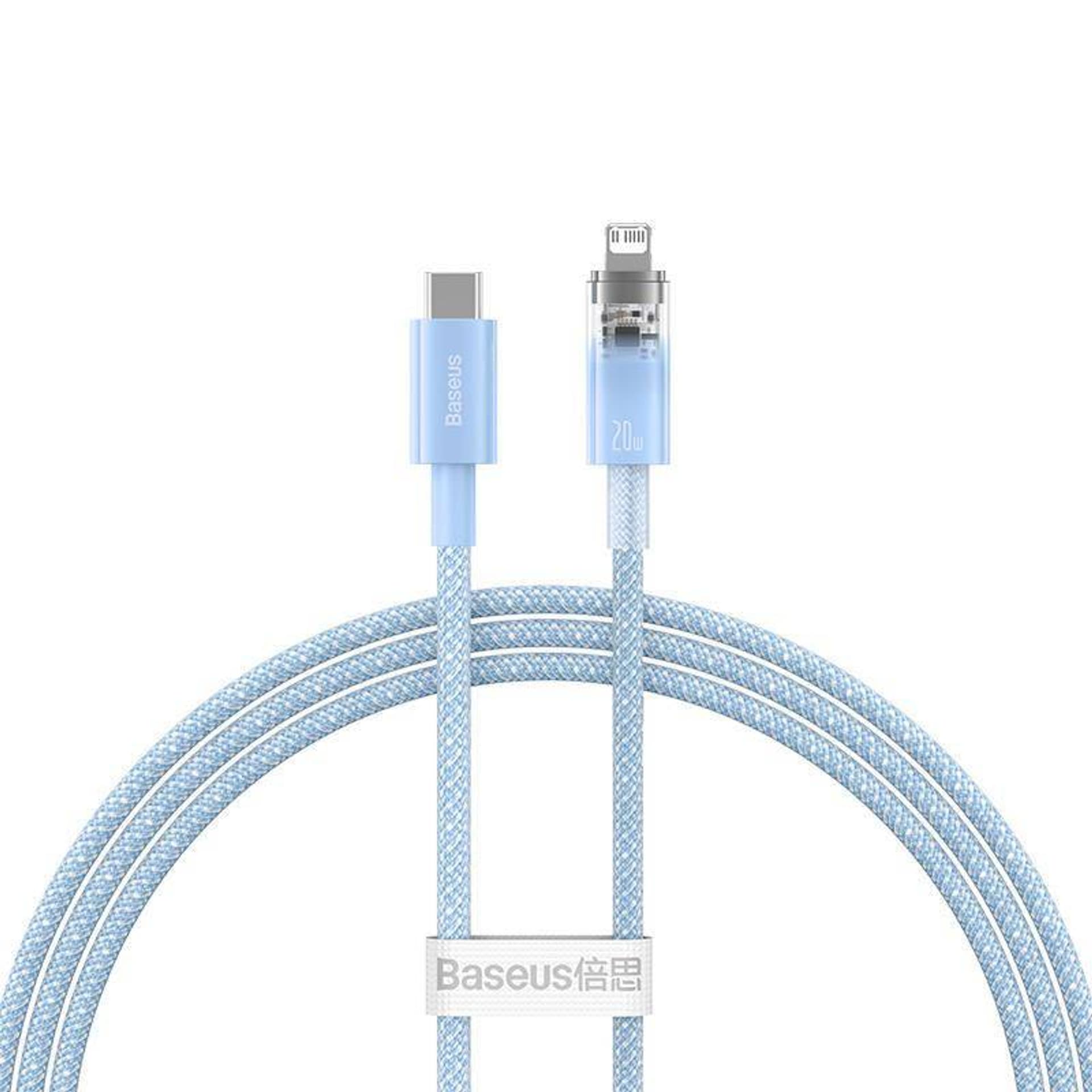 

Kabel szybko ładujący Baseus USB-C do Lightning Explorer Series 1m, 20W (niebieski)