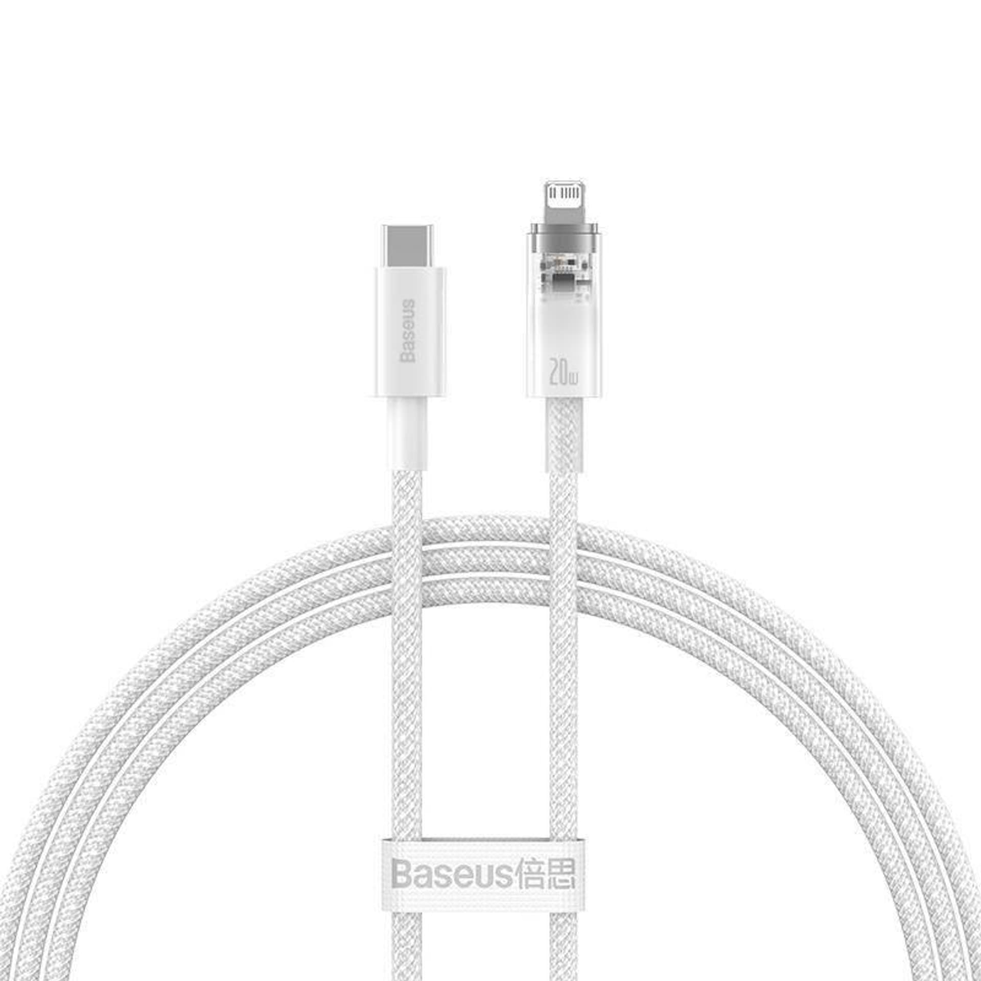 

Kabel szybko ładujący Baseus USB-C do Lightning Explorer Series 1m, 20W (biały)