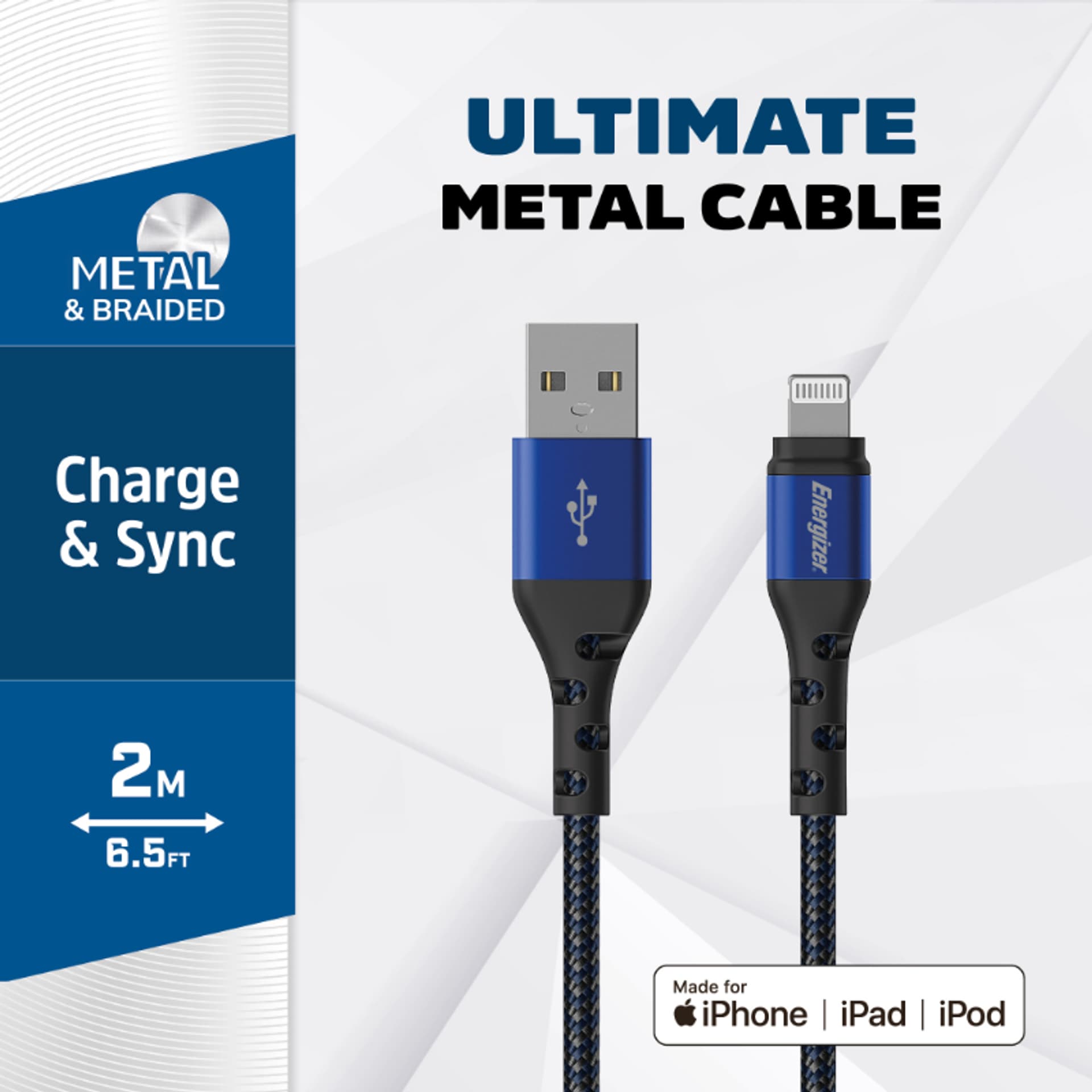 

Energizer Ultimate - Kabel połączeniowy USB-A do Lightning certyfikat MFi 2m (Niebieski)