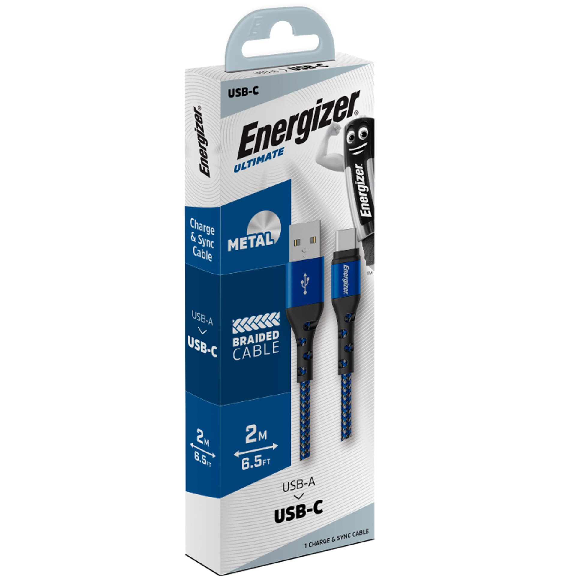 

Energizer Ultimate - Kabel połączeniowy USB-A do USB-C 2m (Niebieski)