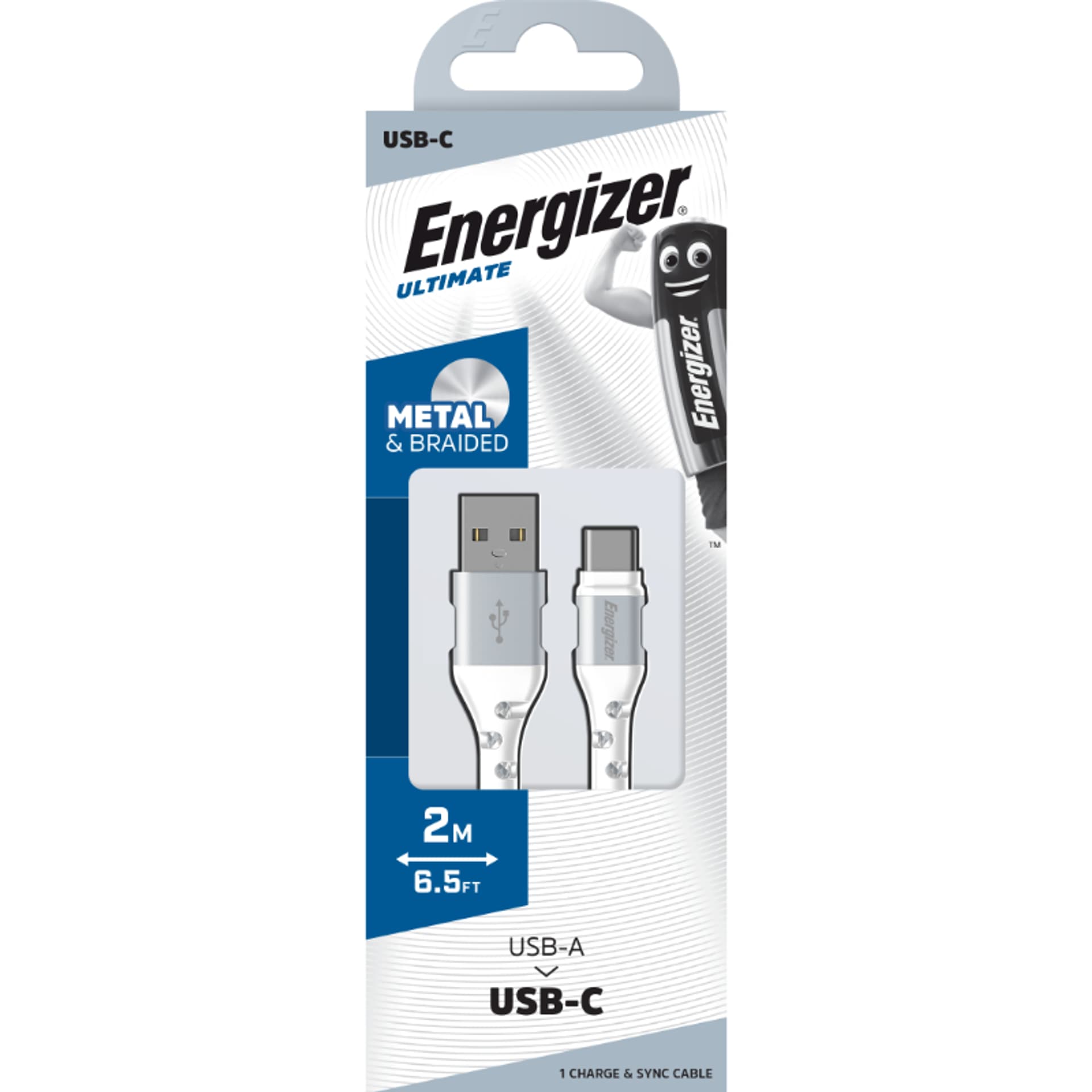 

Energizer Ultimate - Kabel połączeniowy USB-A do USB-C 2m (Biały)