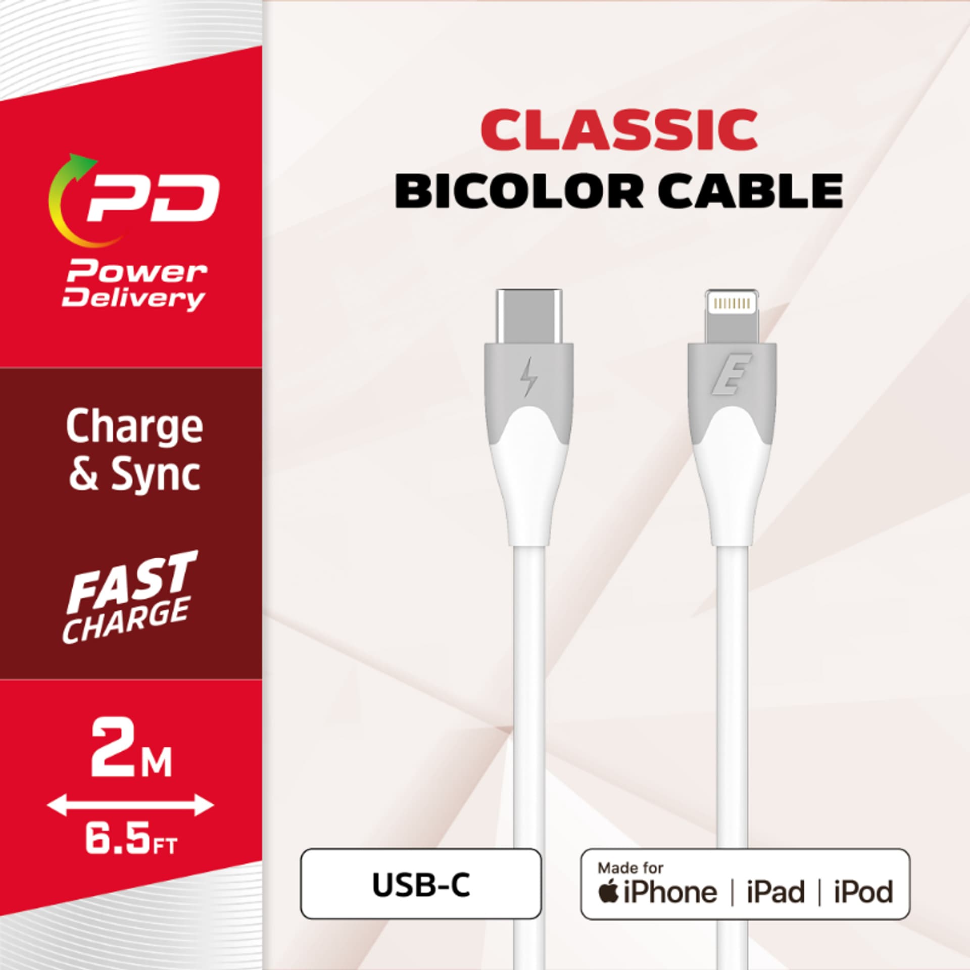 

Energizer Classic - Kabel połączeniowy USB-C do Lightning certyfikat MFi 2m (Biały)