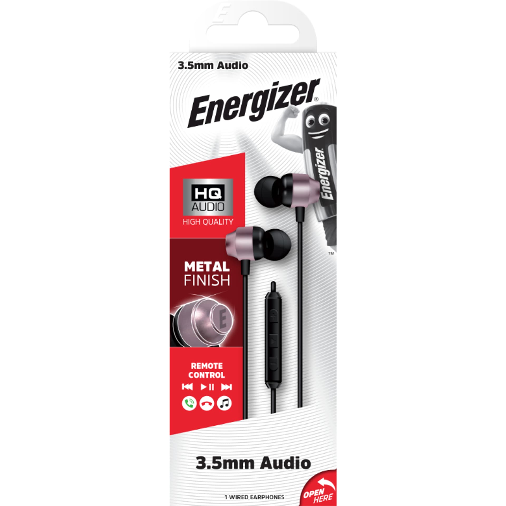 

Energizer Classic CIA10 - Słuchawki przewodowe jack 3,5 mm (Różowe złoto)