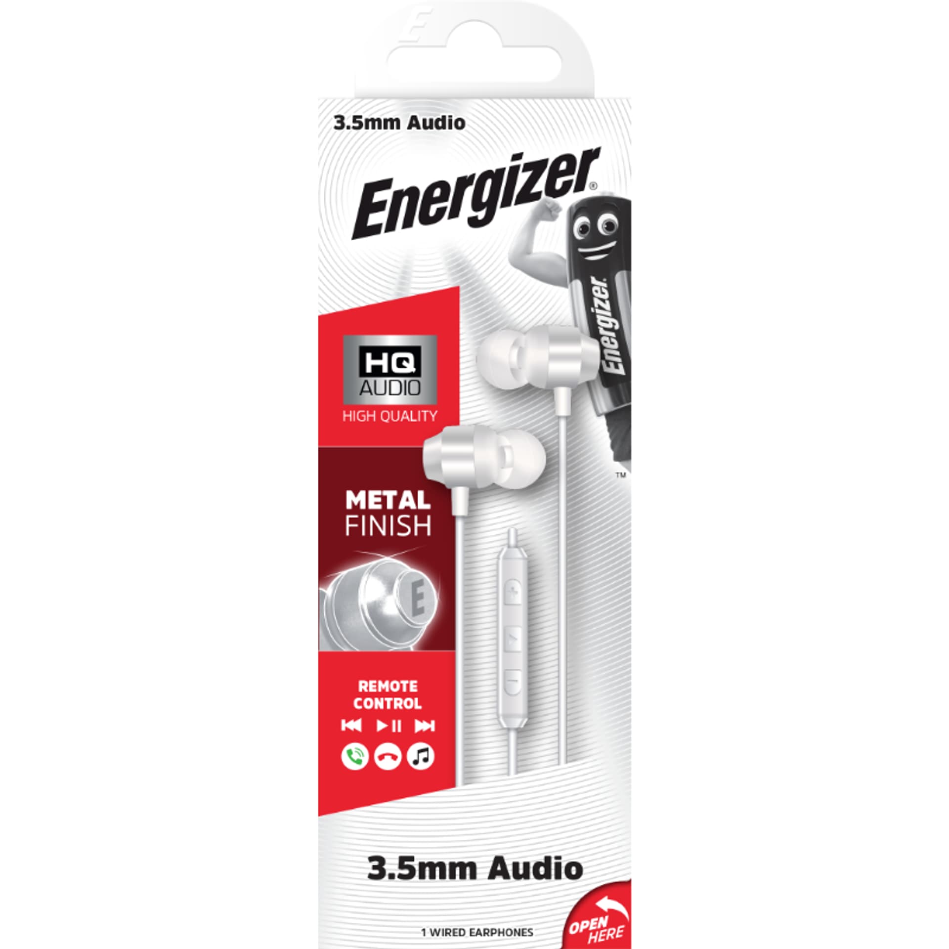 

Energizer Classic CIA10 - Słuchawki przewodowe jack 3,5 mm (Biały)