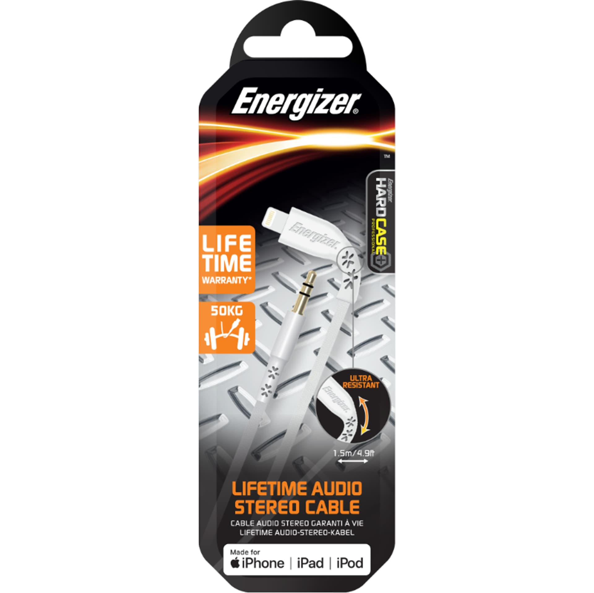 

Energizer HardCase - Kabel audio jack 3,5 mm - Lightning certyfikat MFi 1.5m EU (Biały) dożywotnia gwarancja, Biały) dożywotnia gwarancj