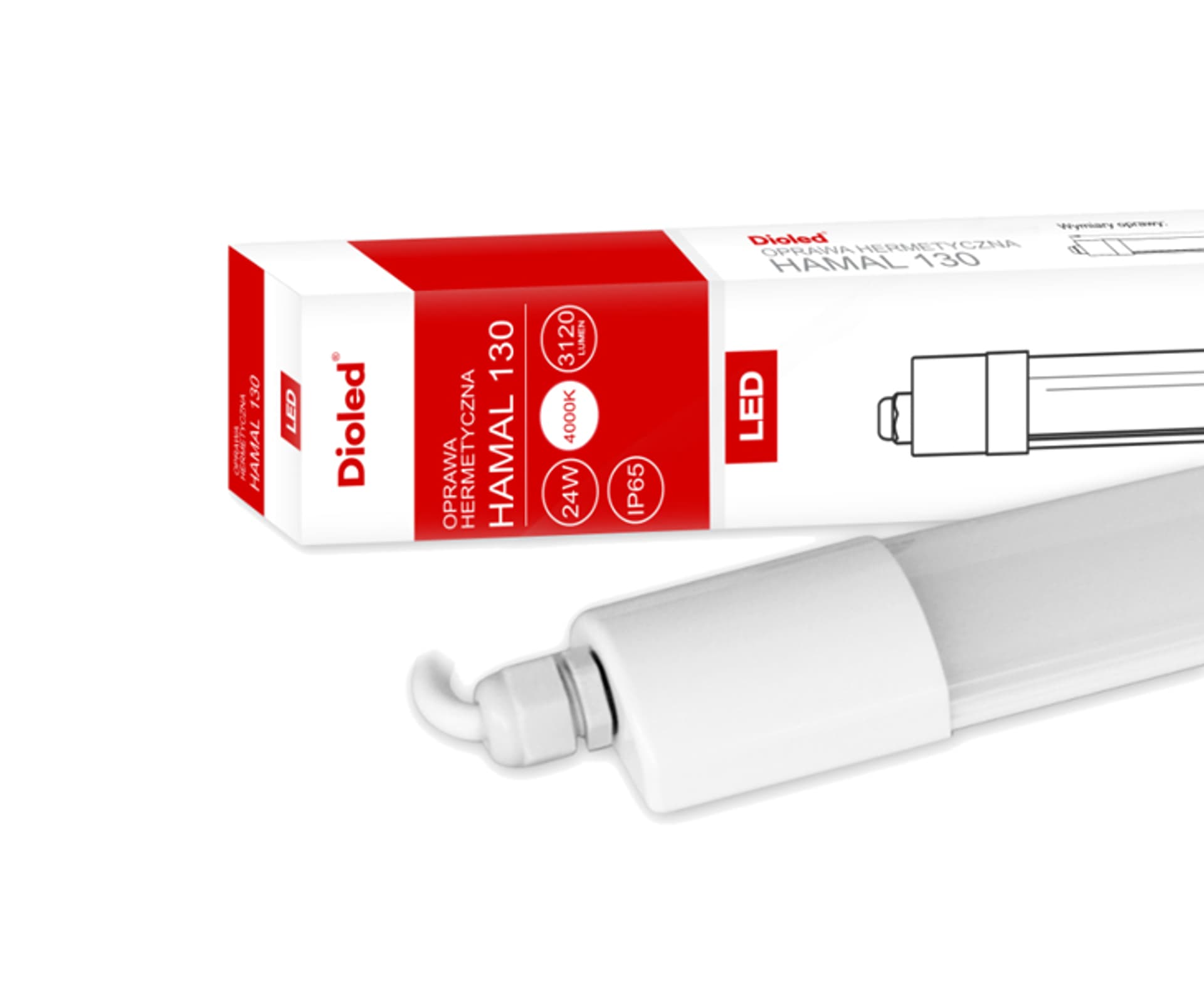 

1 szt. Oprawa LED DIOLED HAMAL 130, 24W, BZ, 4000K, 3120LM, 90CM, IP65.