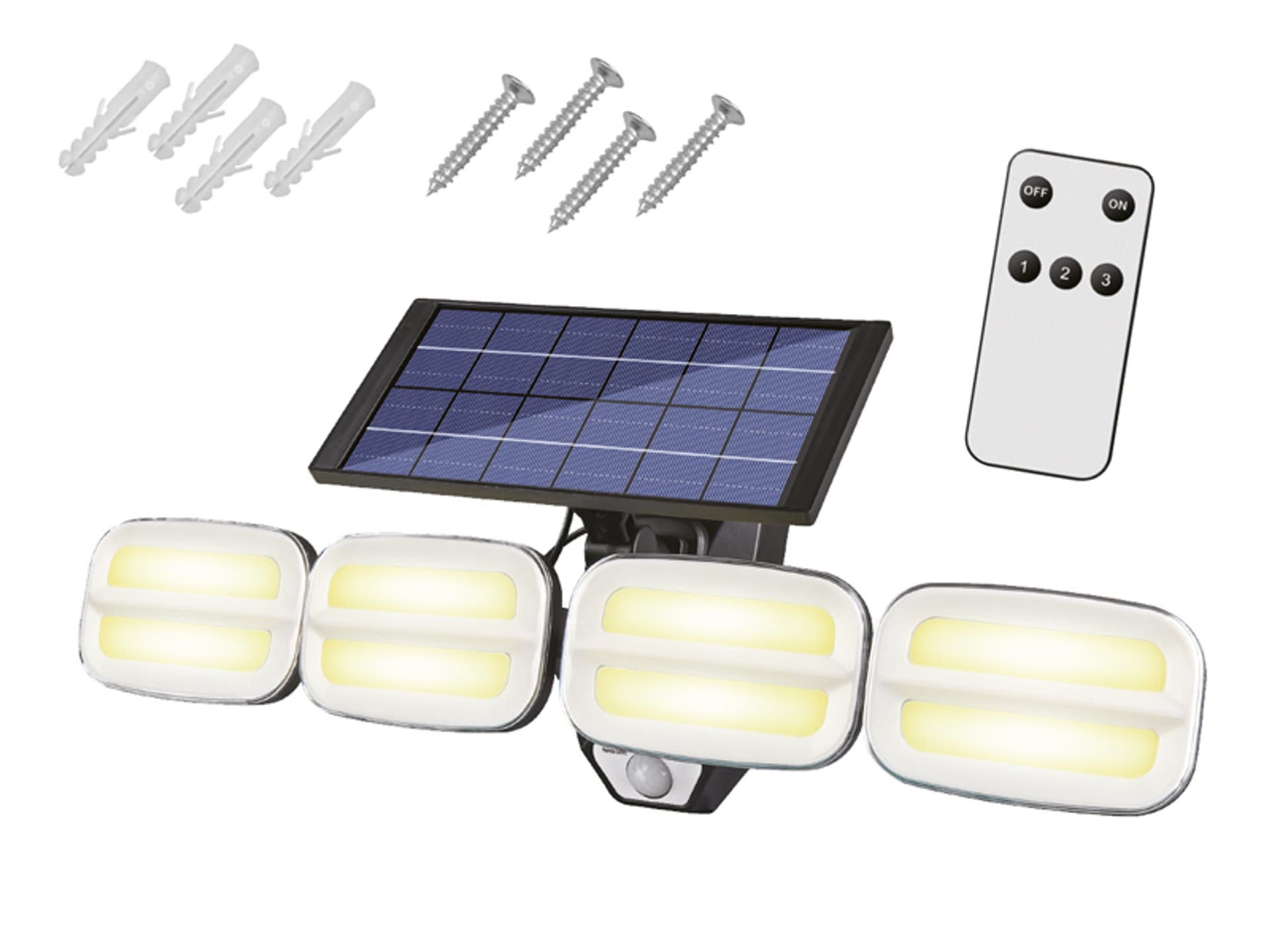 

1 szt. Lampa ścienna solarna LTC, ABS, 8*COB, czujnik ruchu, wodoodporna + pilot.