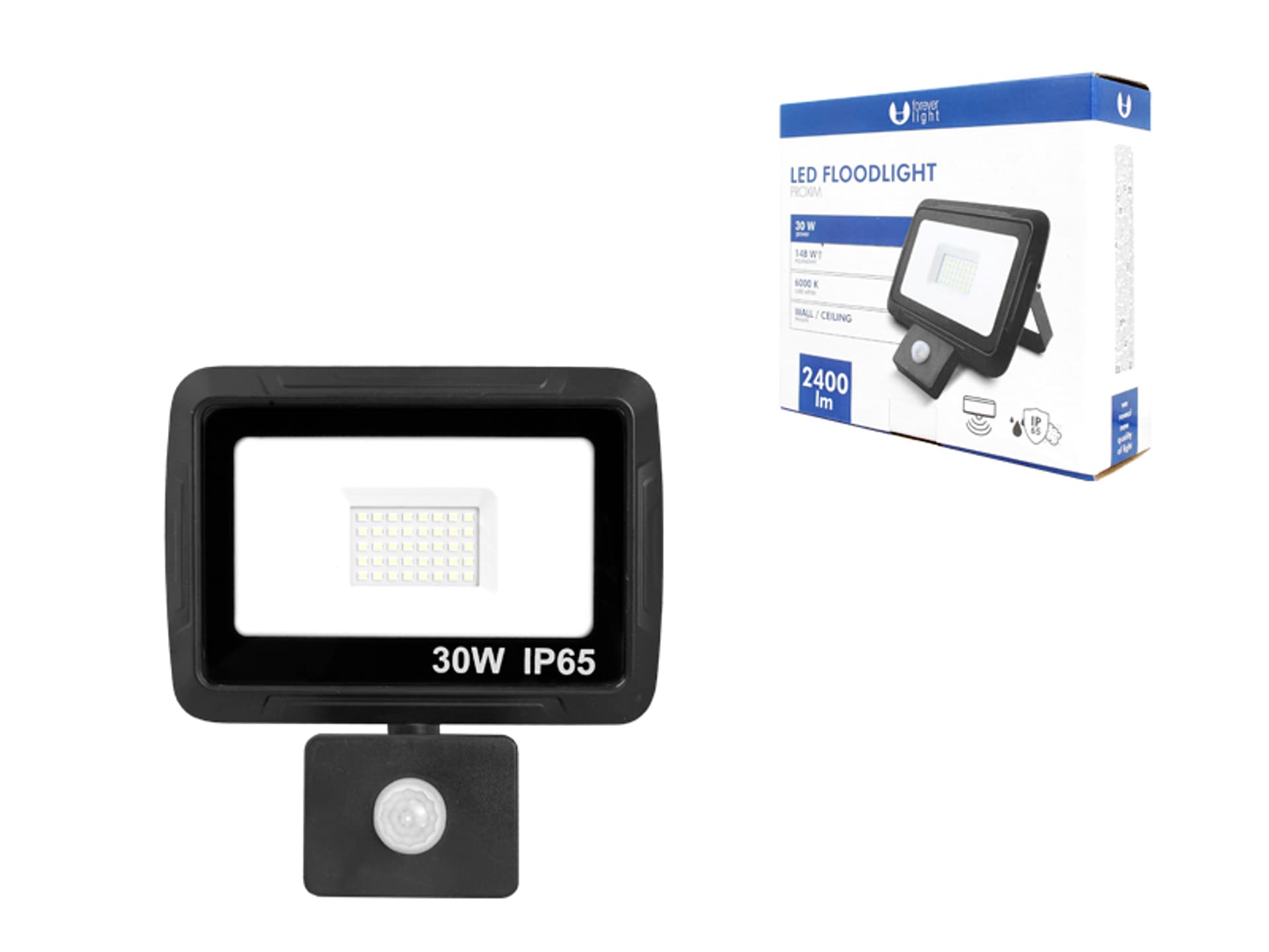 

1 szt. PS Naświetlacz PROXIM SLIM LED SMD 30W, PIR, barwa światła zimna biała (6000k).