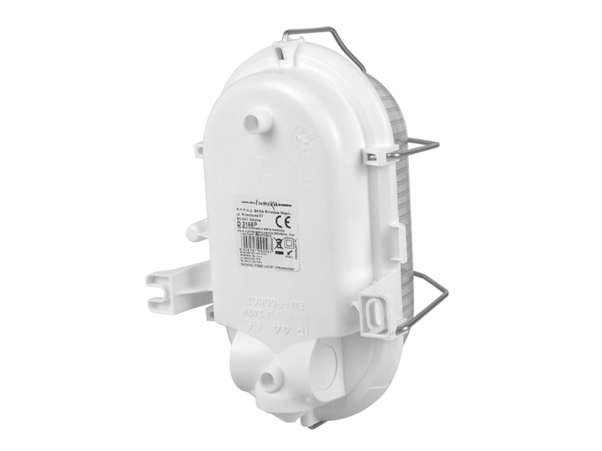 

1 szt. OPRAWA OWAL E-27 60W BIAŁA Z SIATKĄ METAL IP44 PAWBOL