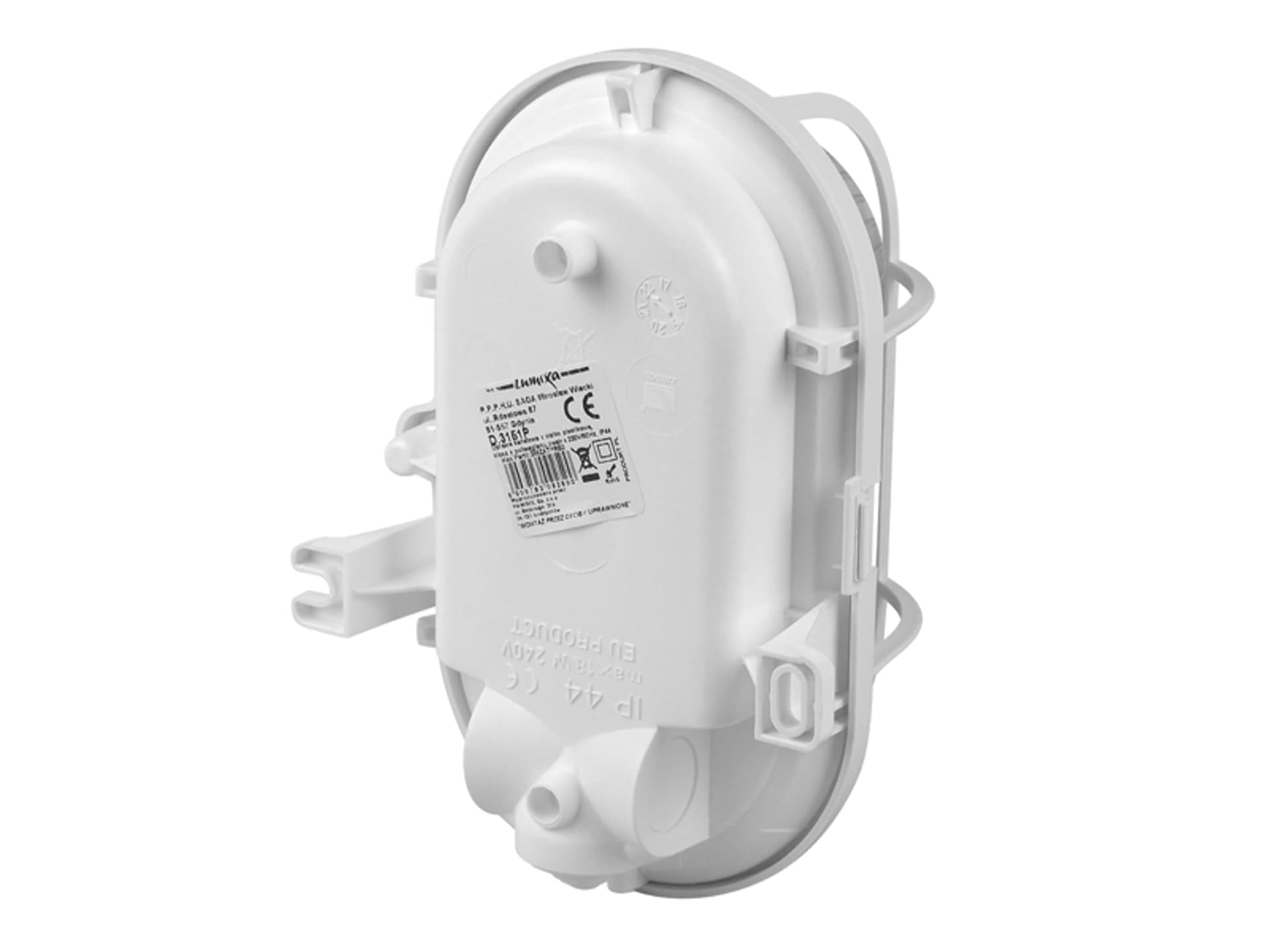 

1 szt. OPRAWA OWAL E-27 60W BIAŁA Z SIATKĄ PLASTIK IP44 PAWBOL