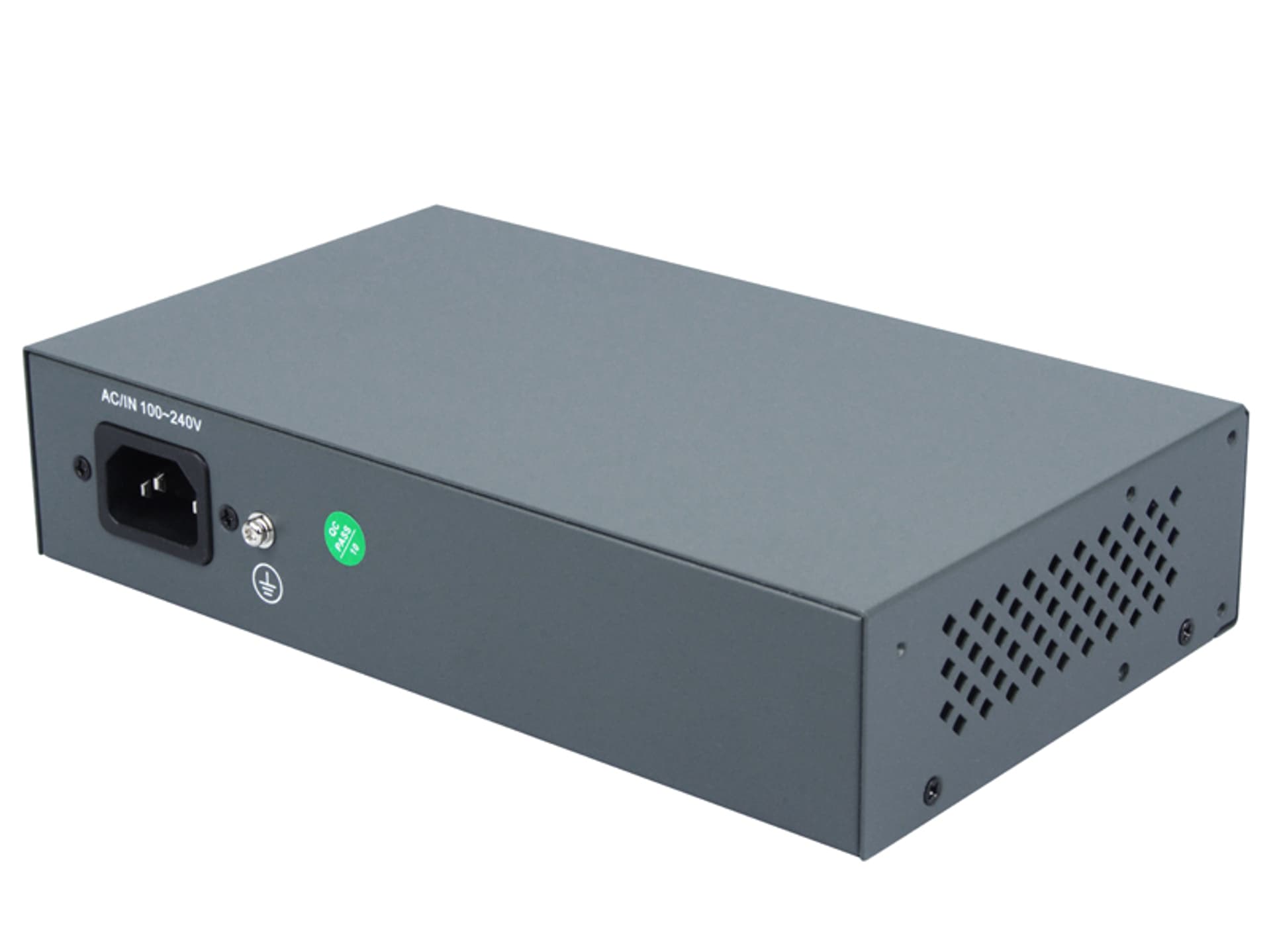 

1 szt. PS Switch 4-portowy PoE 802.3af, 2 xUPLINK 1000Mbps wbudowany zasilacz DC 52V tryb Extend( 250m)chipset MCU, 250m)chipset mc