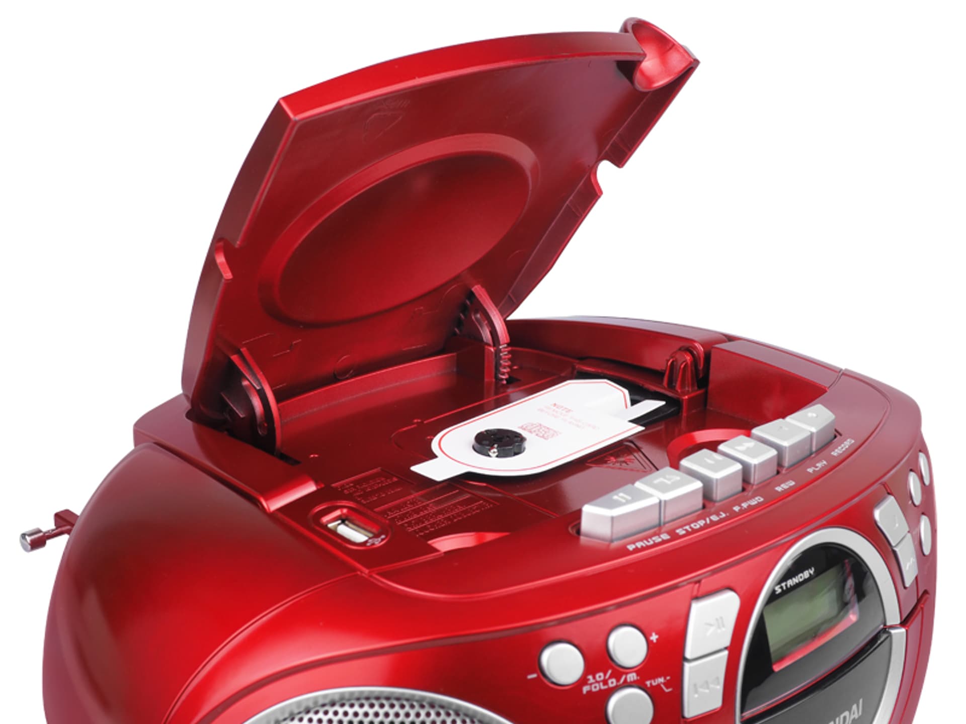 

1 szt. Boombox Hyundai TRC788AU3RS, tuner cyfrowy FM , kaseta, MP3, USB, AUX.