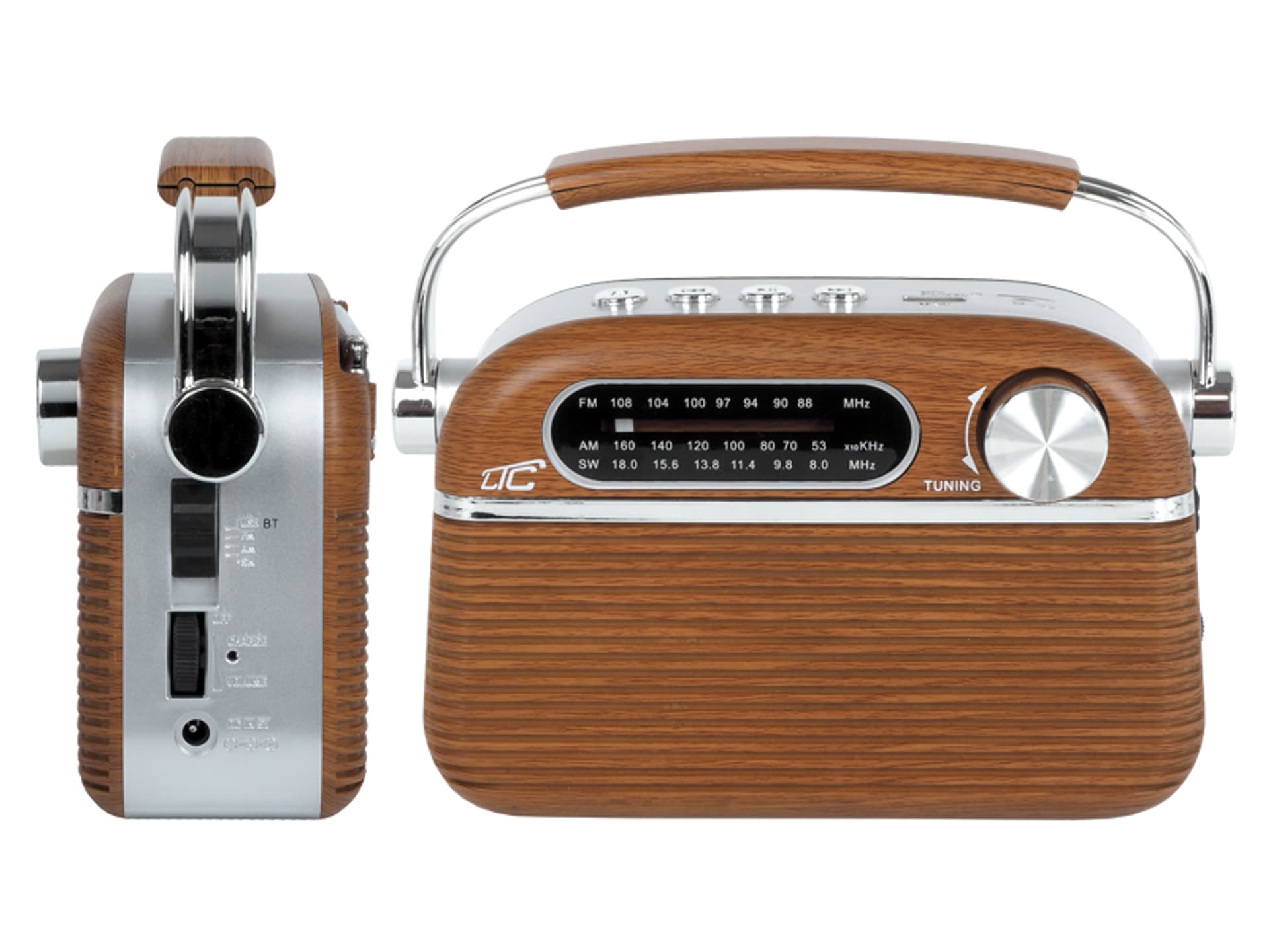 

1 szt. Radio przenośne Retro LTC NIDA bluetooth, AM/FM/MP3/USB/SD wbudowany akumulator 1200 mAh.