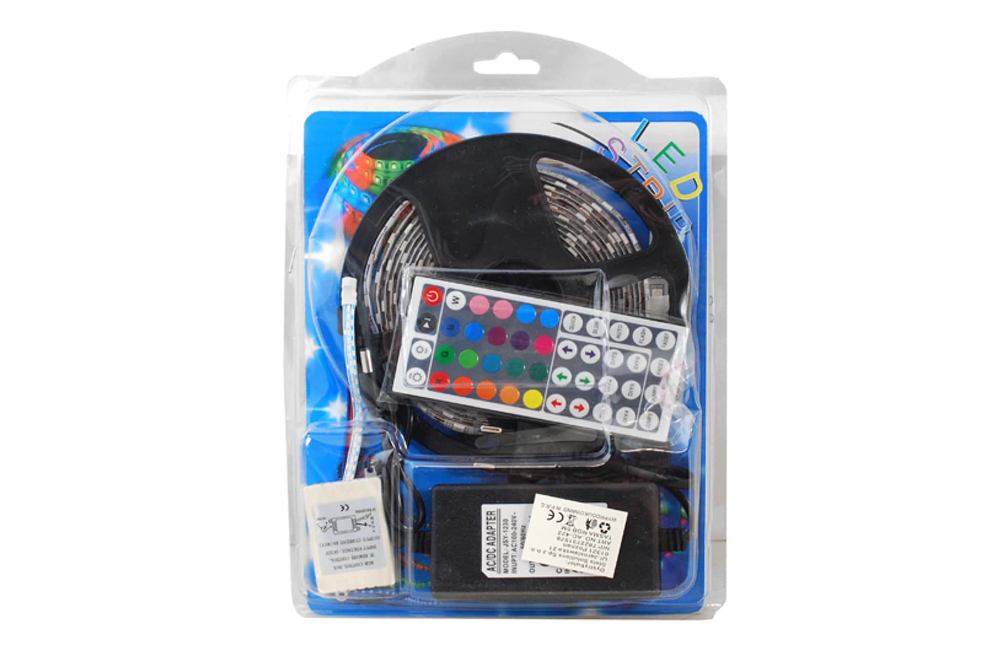 

1 szt. PS Zestaw: Sznur diod.RGB IP65 300diod SMD5050 5m +sterownik +zasilacz.