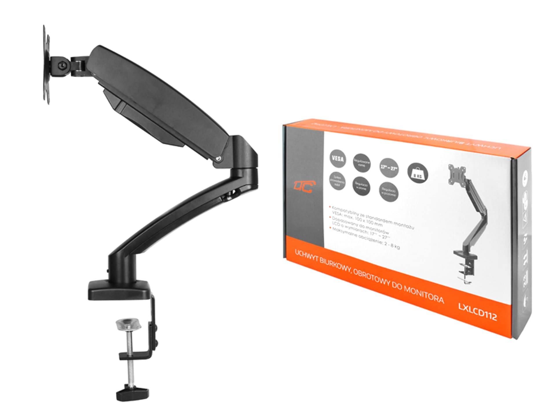 

1 szt. PS Uchwyt biurkowy obrotowy do monitora LCD LED 17-32