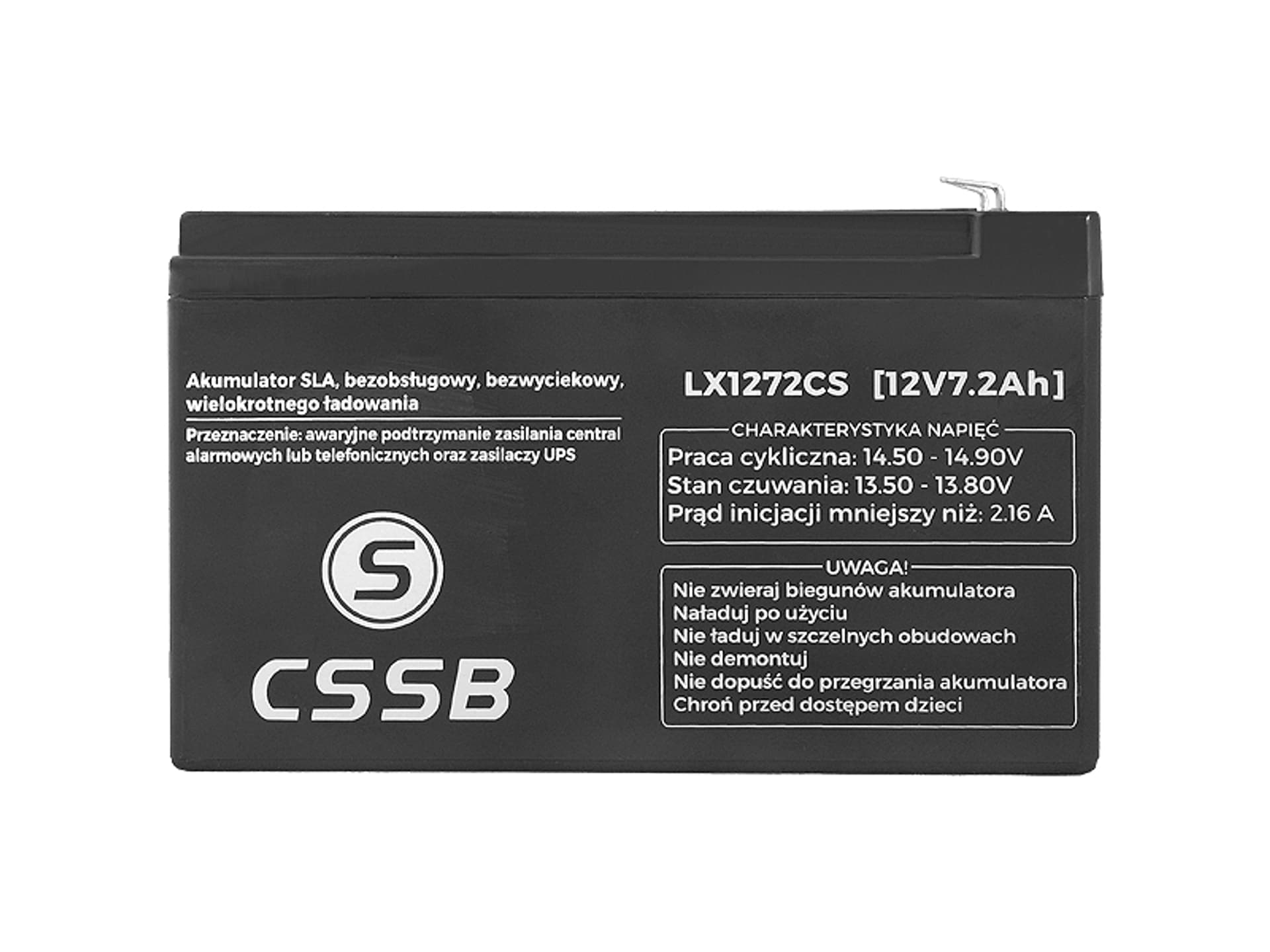 

1 szt. PS Akumulator bezobsługowy SLA 12V 7.2Ah