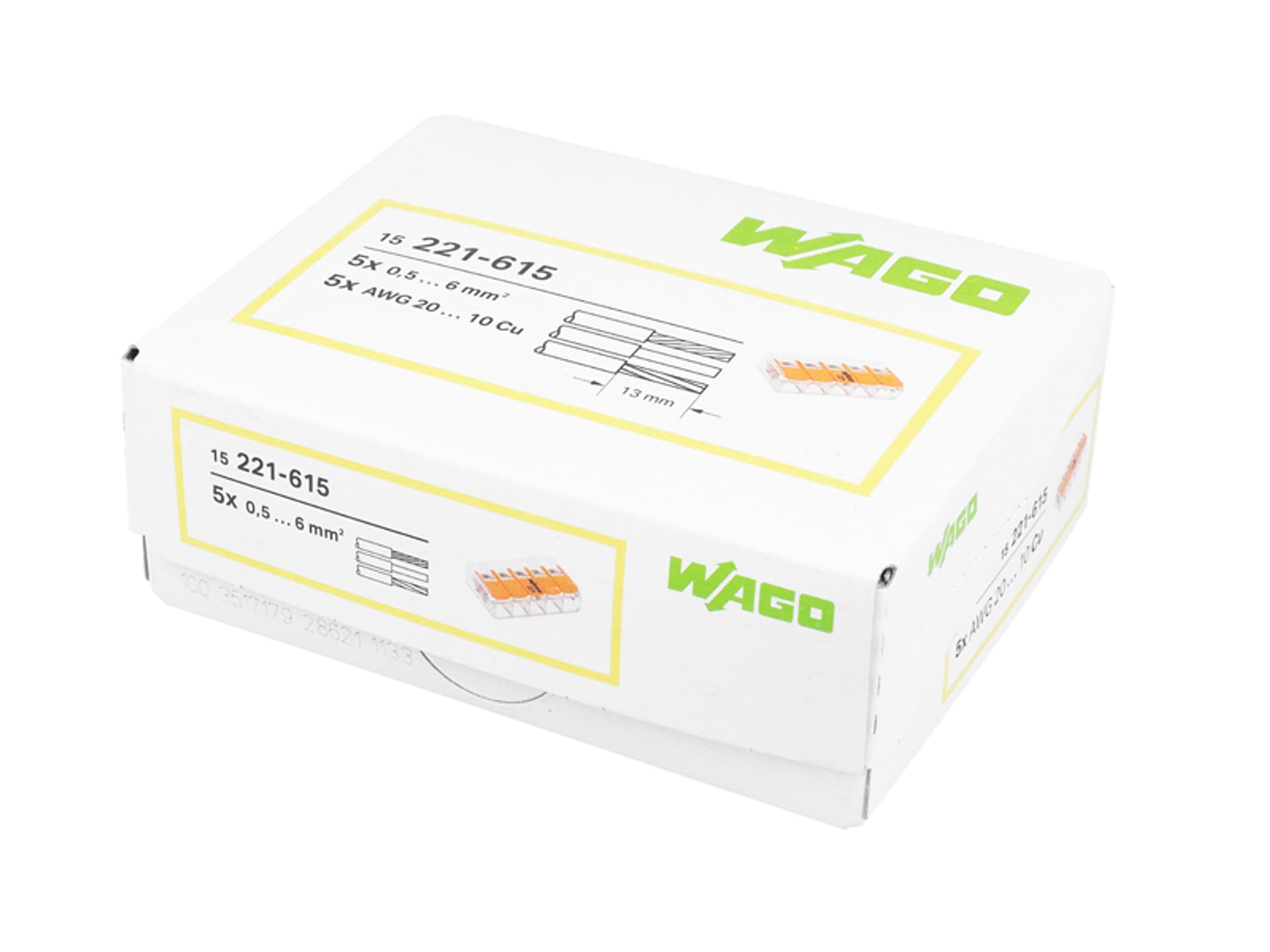 

WAGO SZYBKOZŁĄCZKA UNIW. 5x0.2-6mm (15szt). (1LM)