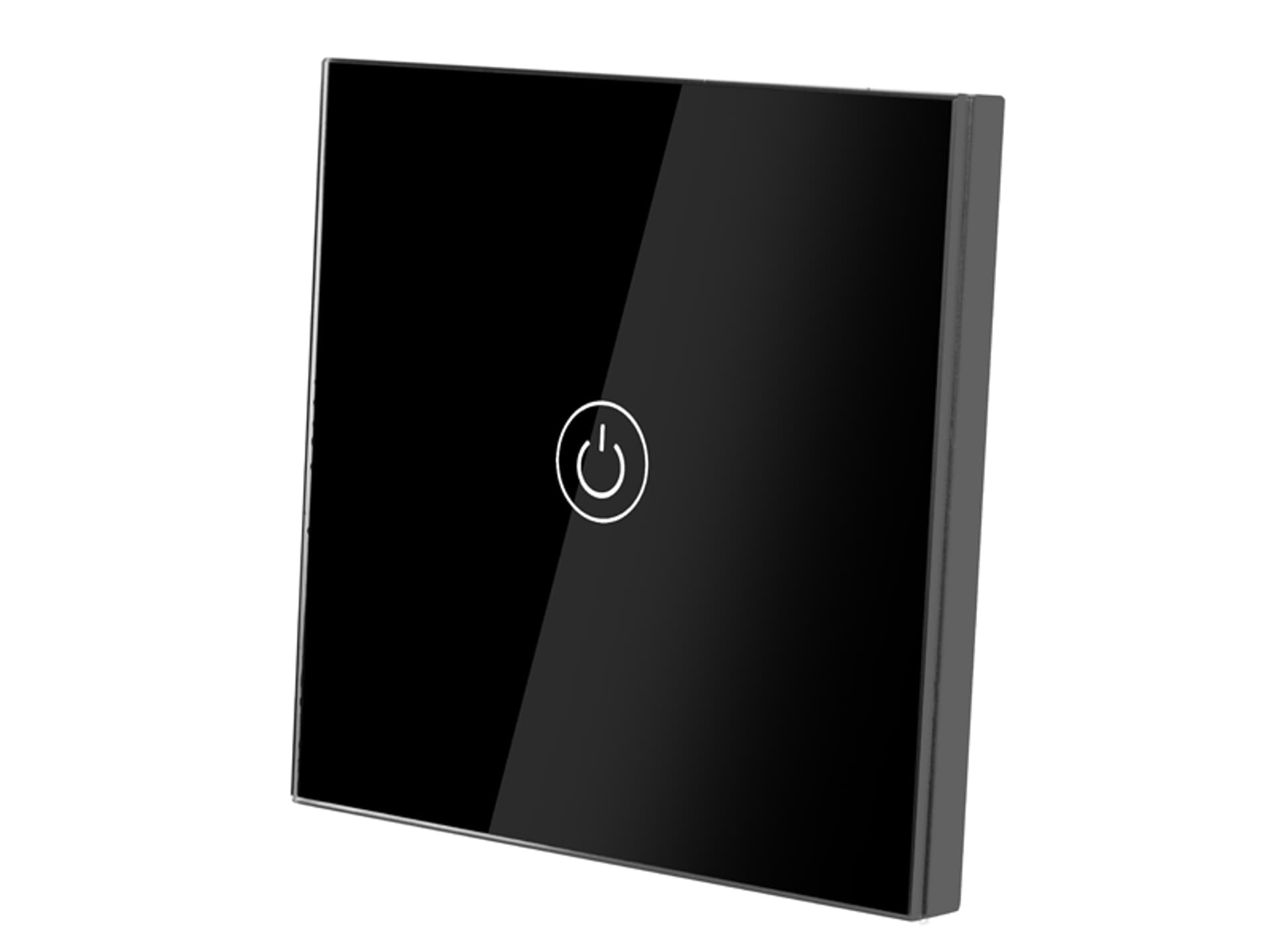 

1 szt. Włącznik światła dotykowy, pojedynczy, szklany panel, czarny.