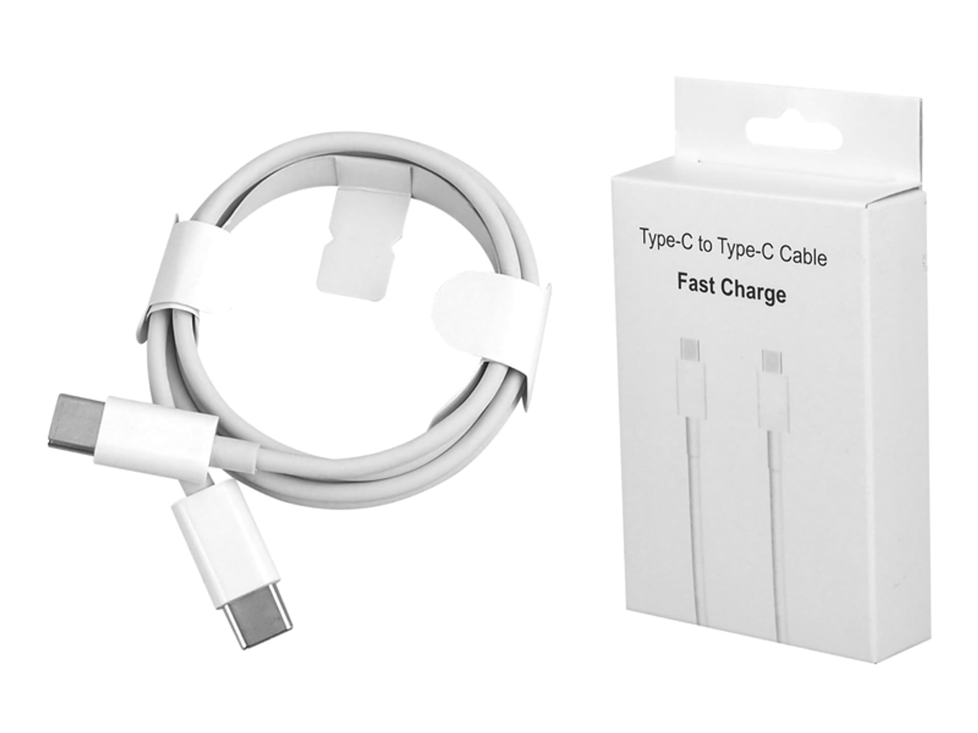 

1 szt. Kabel USB Typu C, wtyk - wtyk, 1 m, biały.