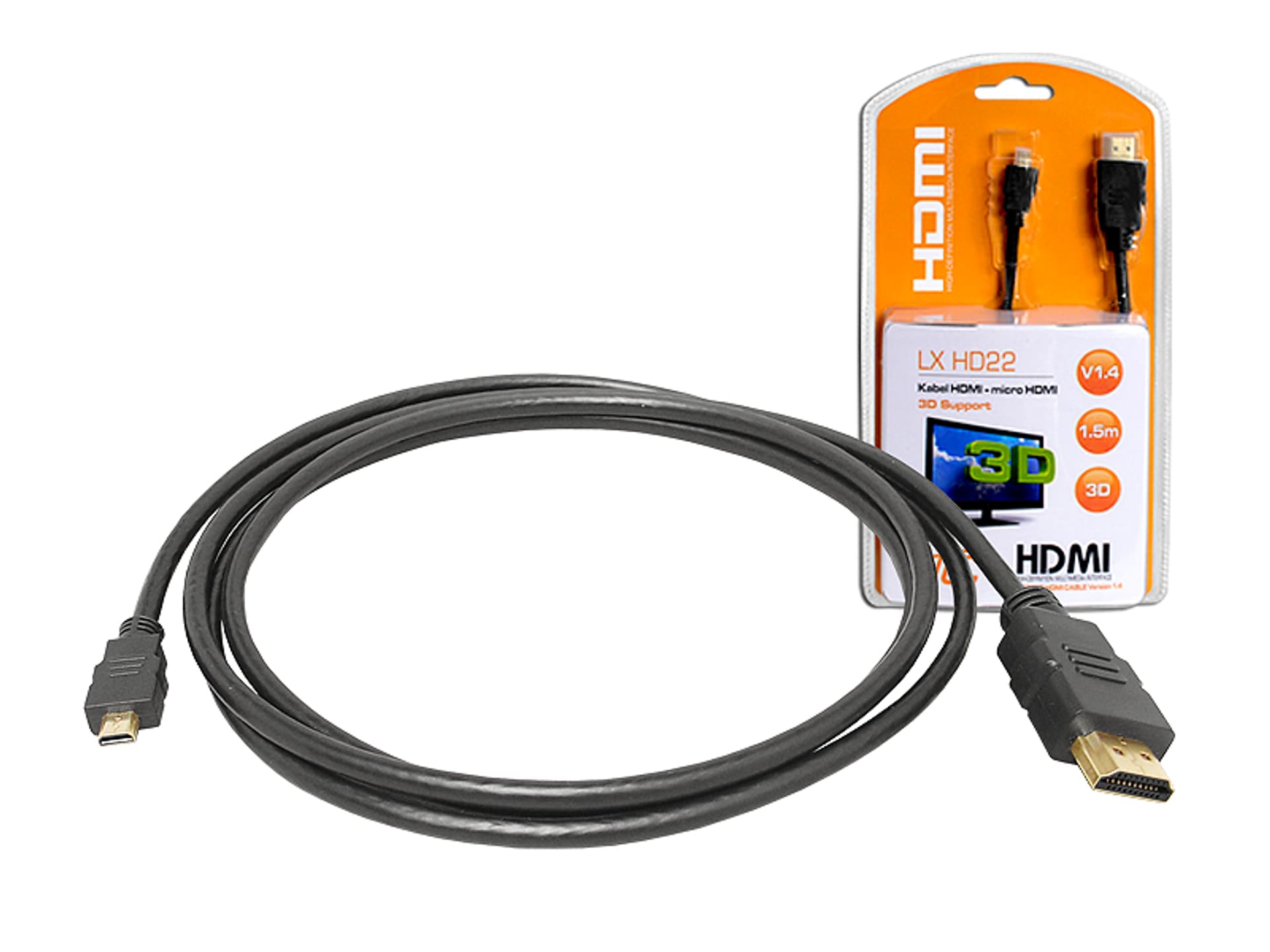

1 szt. PS Kabel HDMI-MicroHDMI v1.4 1.5m Cu HQ.