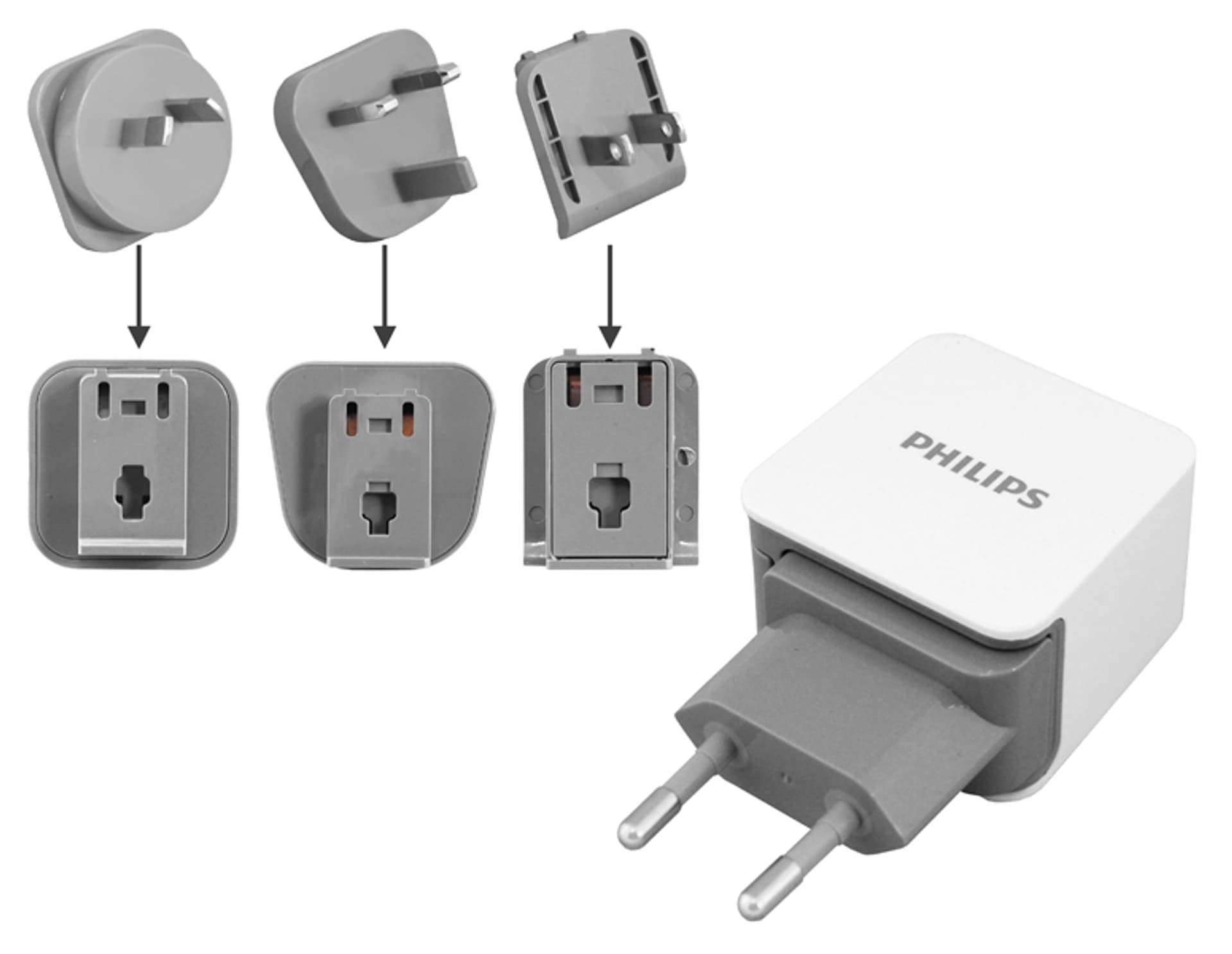 

1 szt. W Ładowarka sieciowa USB 5V/2.1A Philips uniwersalna Box (EN/EU/PL/USA)