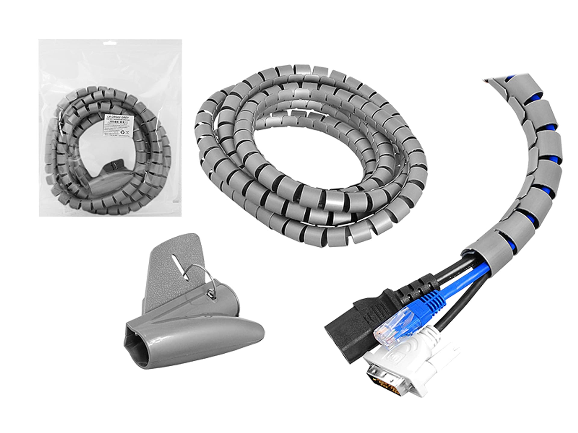 

1 szt. Organizator maskownica kabli ORG02, szary.