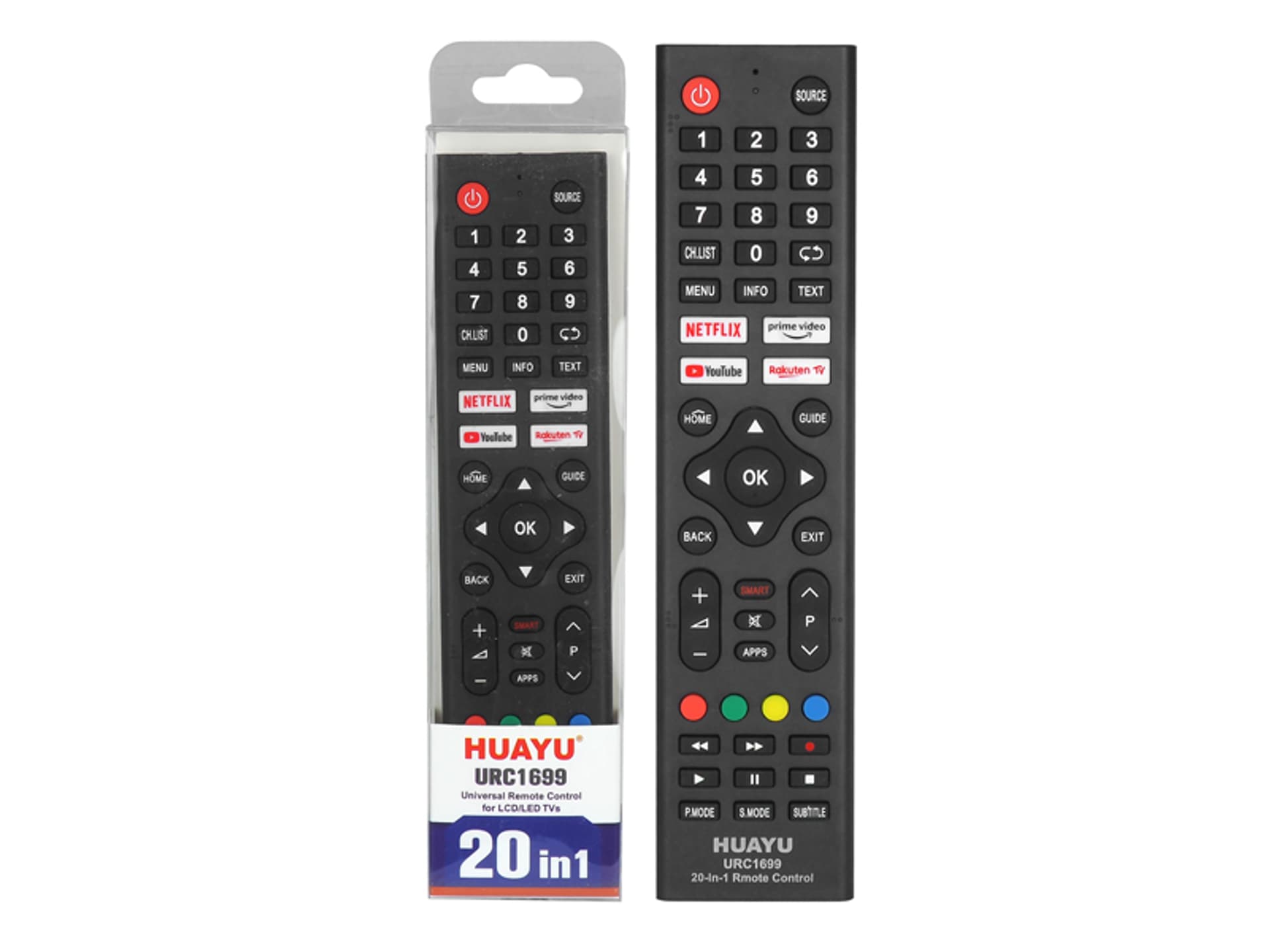 

1 szt. Pilot uniwersalny TV LCD 20w1 URC1699 Smart, Netflix,Youtube (LG,Sony,Samsung,Philips,Panasonic,JVC,Beko,Thomson,VESTEL,GRUNDIG,HITACHI,HISENSE,HAIER itp.)