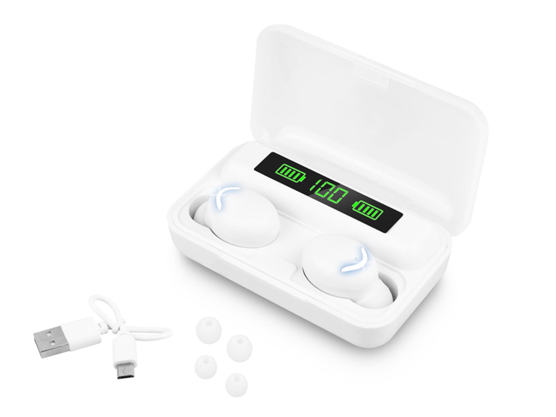 

1 szt. Słuchawki LTC bezprzewodowe + powerbank, białe